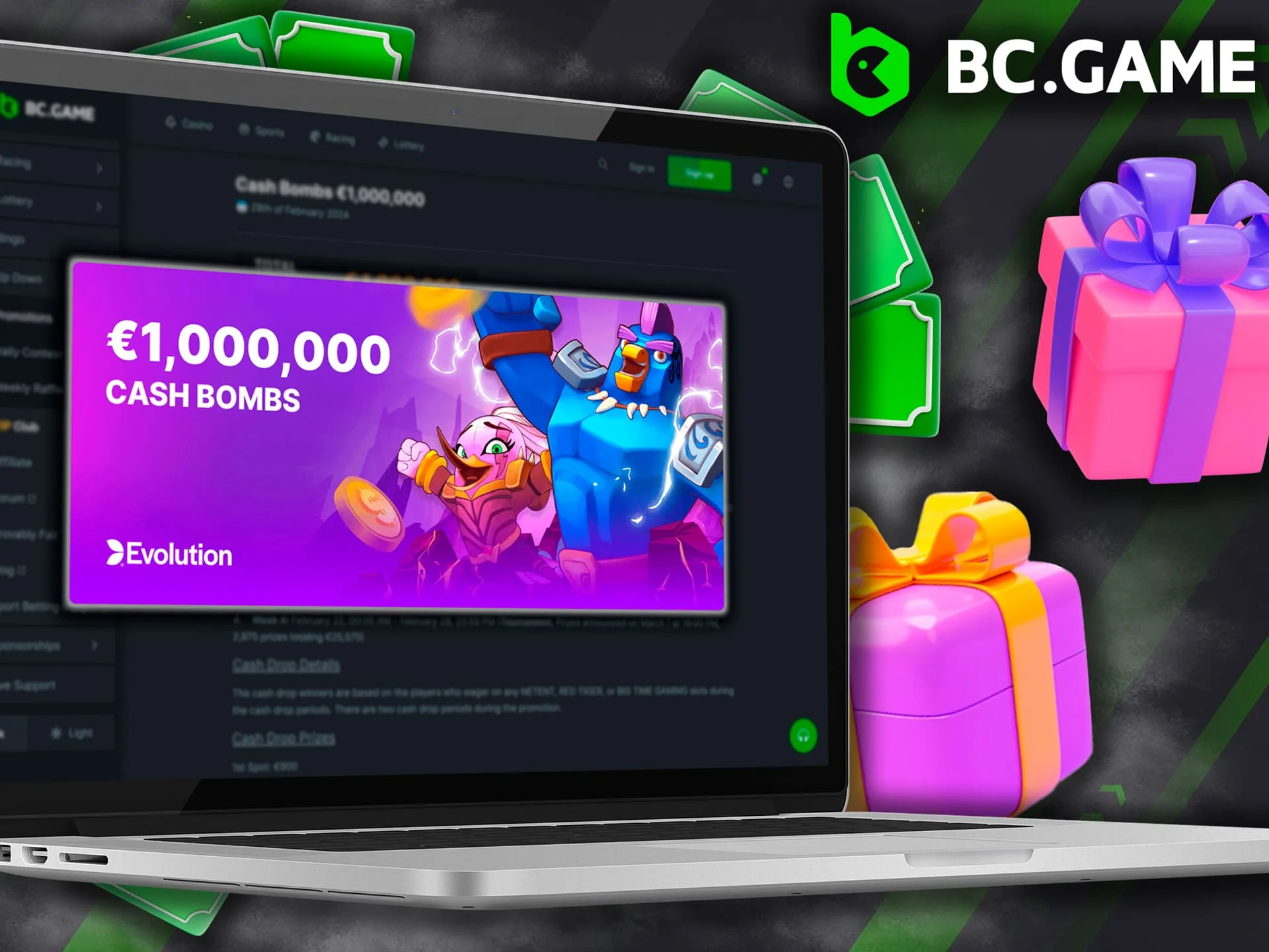 Cash Bombs bonus at BC Game casino.