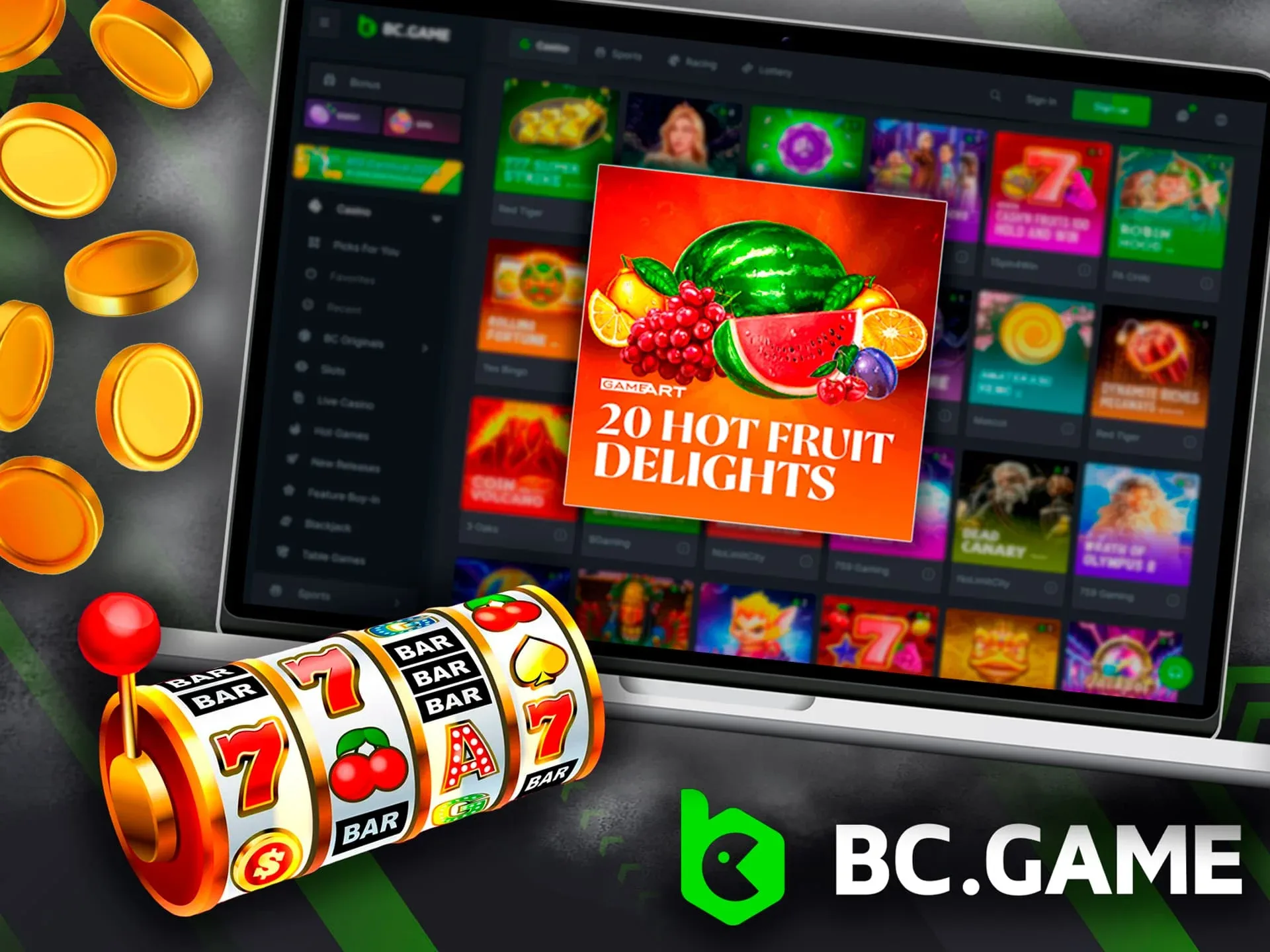 Test your luck in 20 Hot Fruit Delights at BC Game casino.