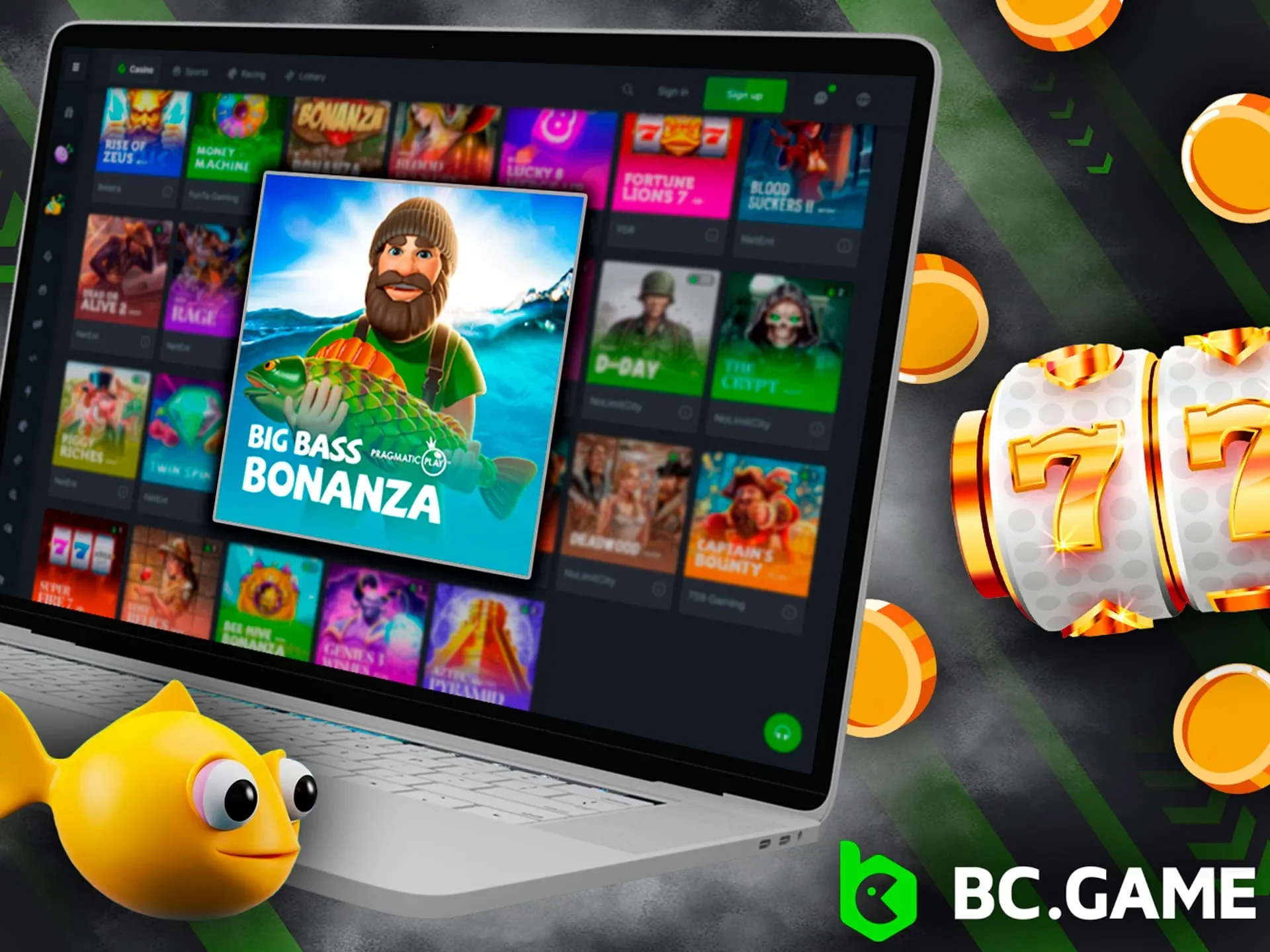 Try the Big Bass Bonanza slot at BC Game casino.