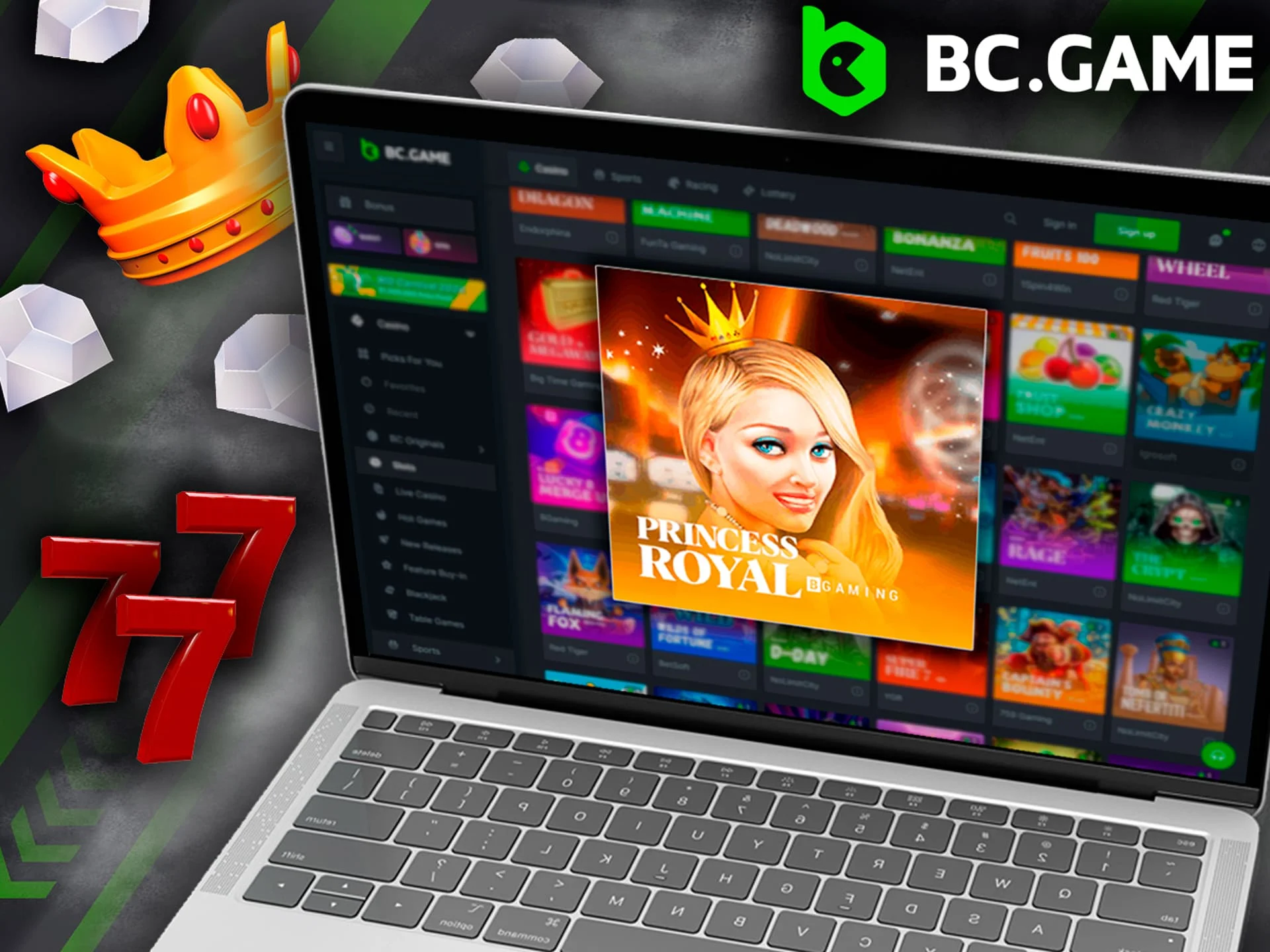 Play and win in Princess Royal slot at BC Game.