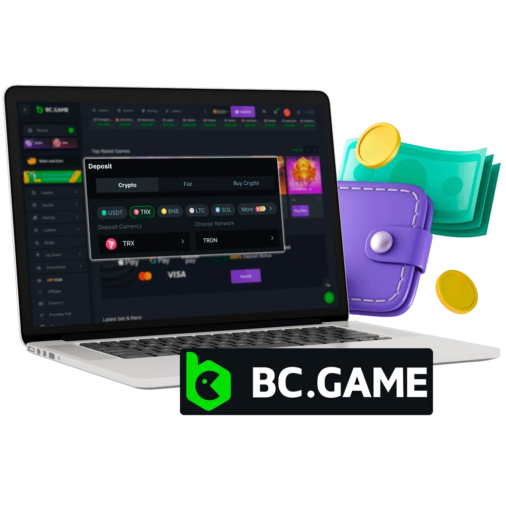 What deposit methods you can use at BC Game platform.