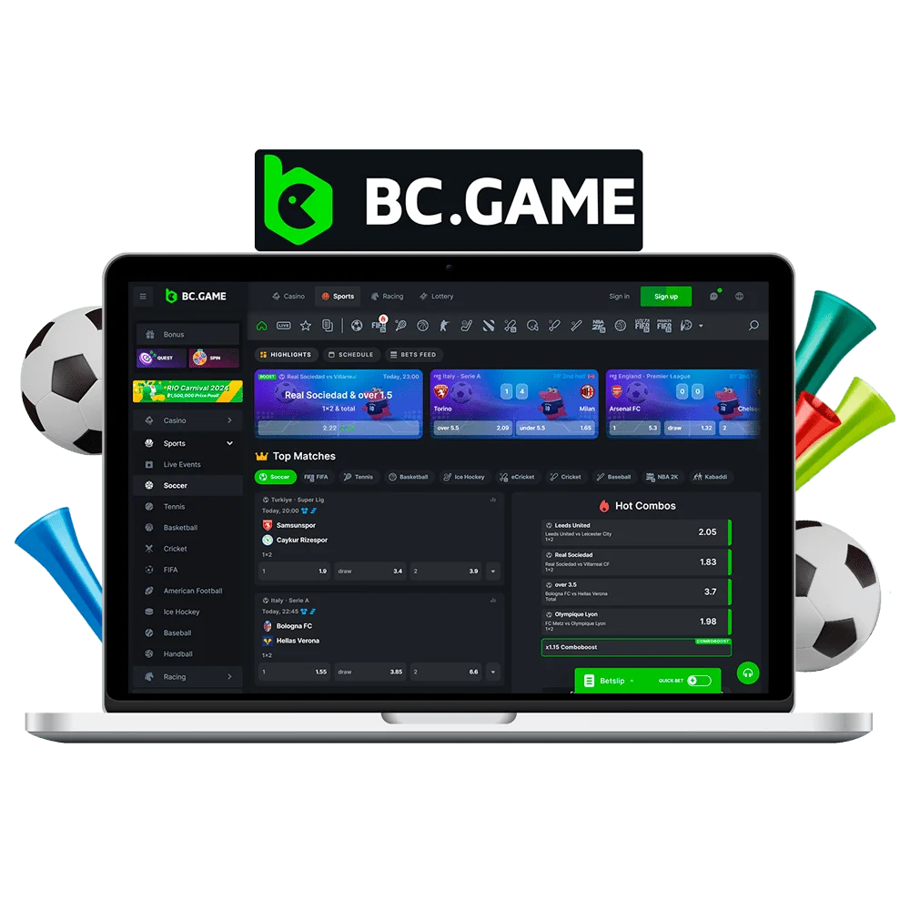 About Football Betting at BC Game bookmaker.