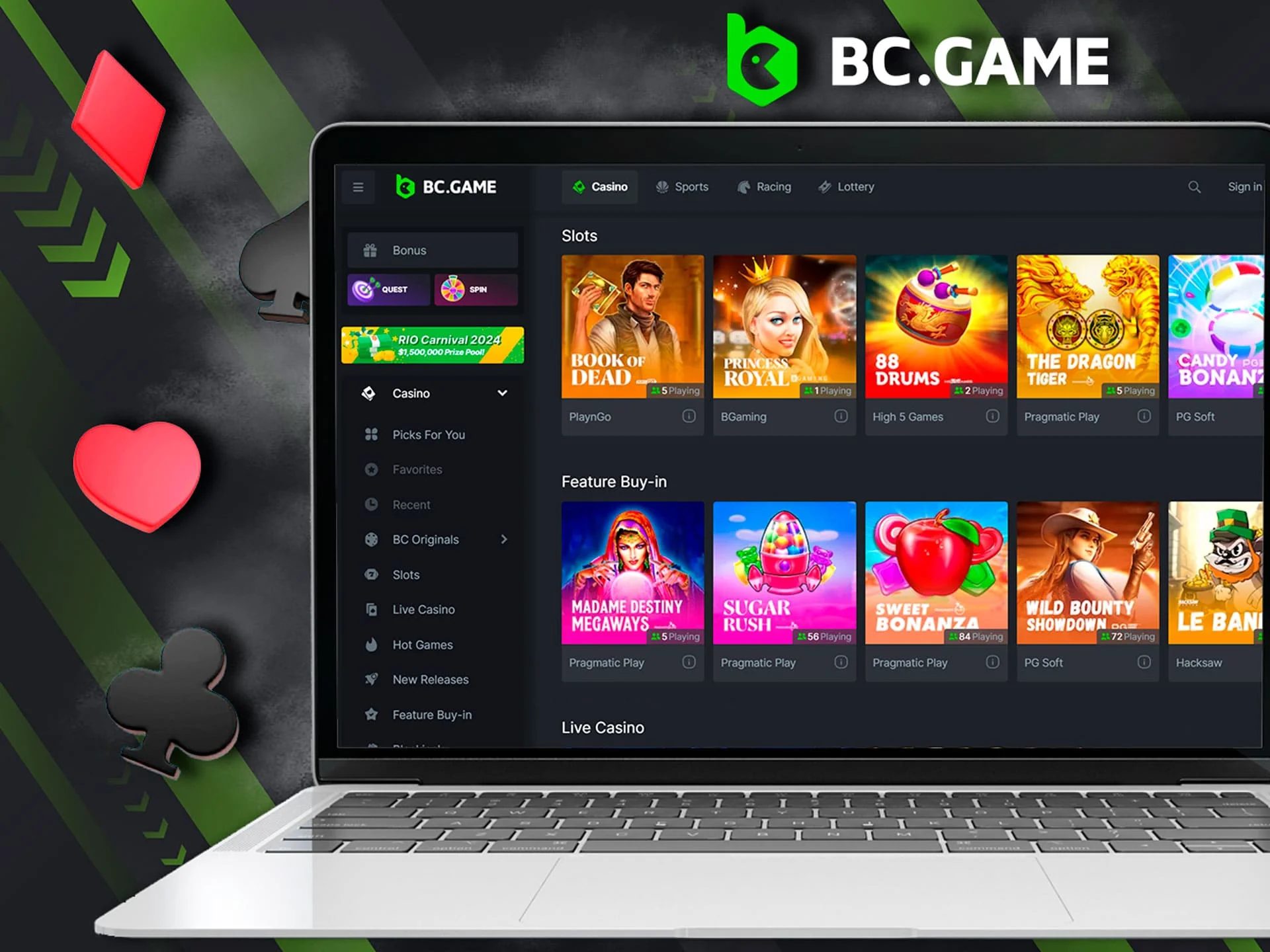 What casino games will you find on the BC Game website.