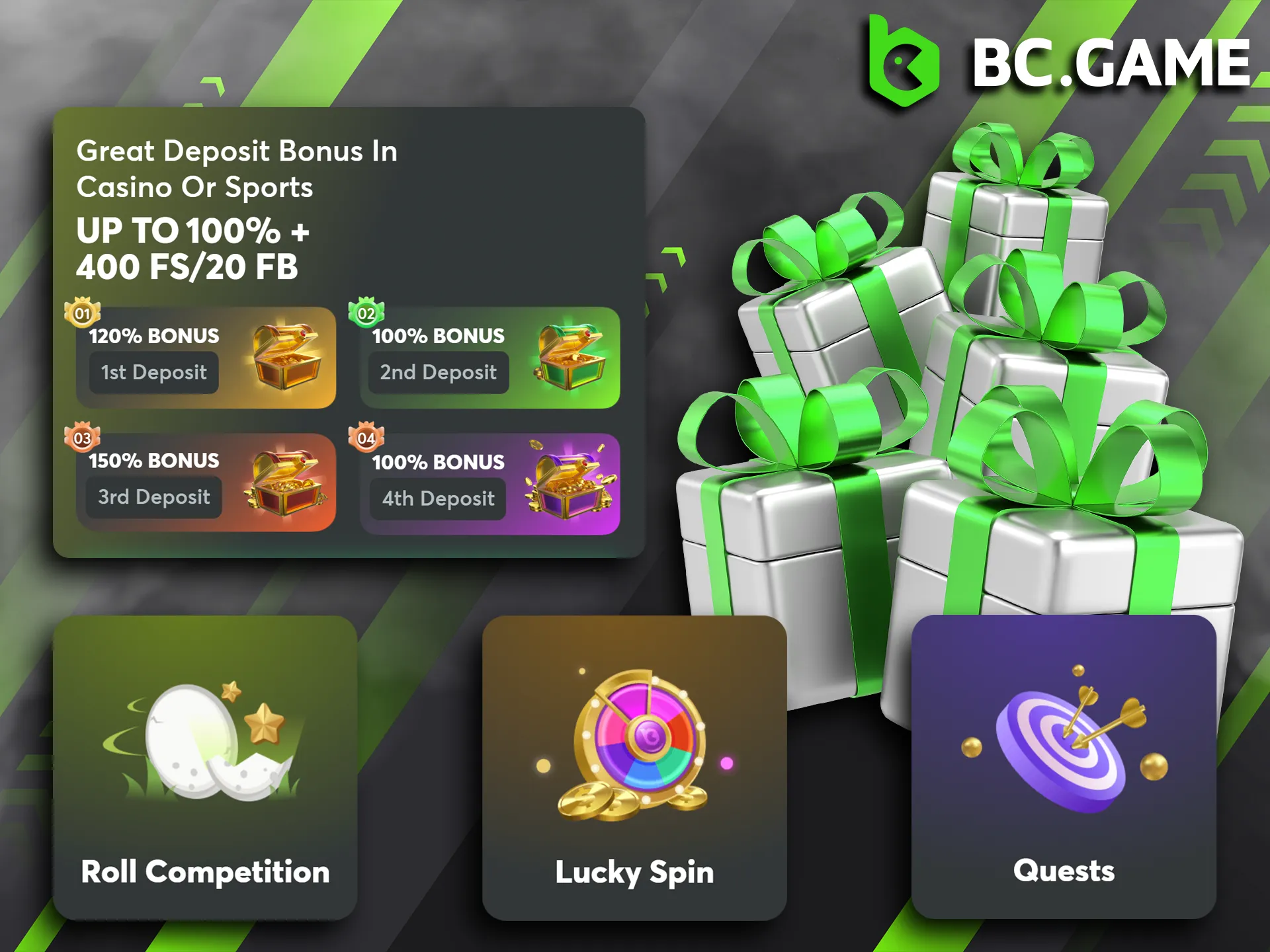 BC Game mobile app users get the same bonuses as desktop players.