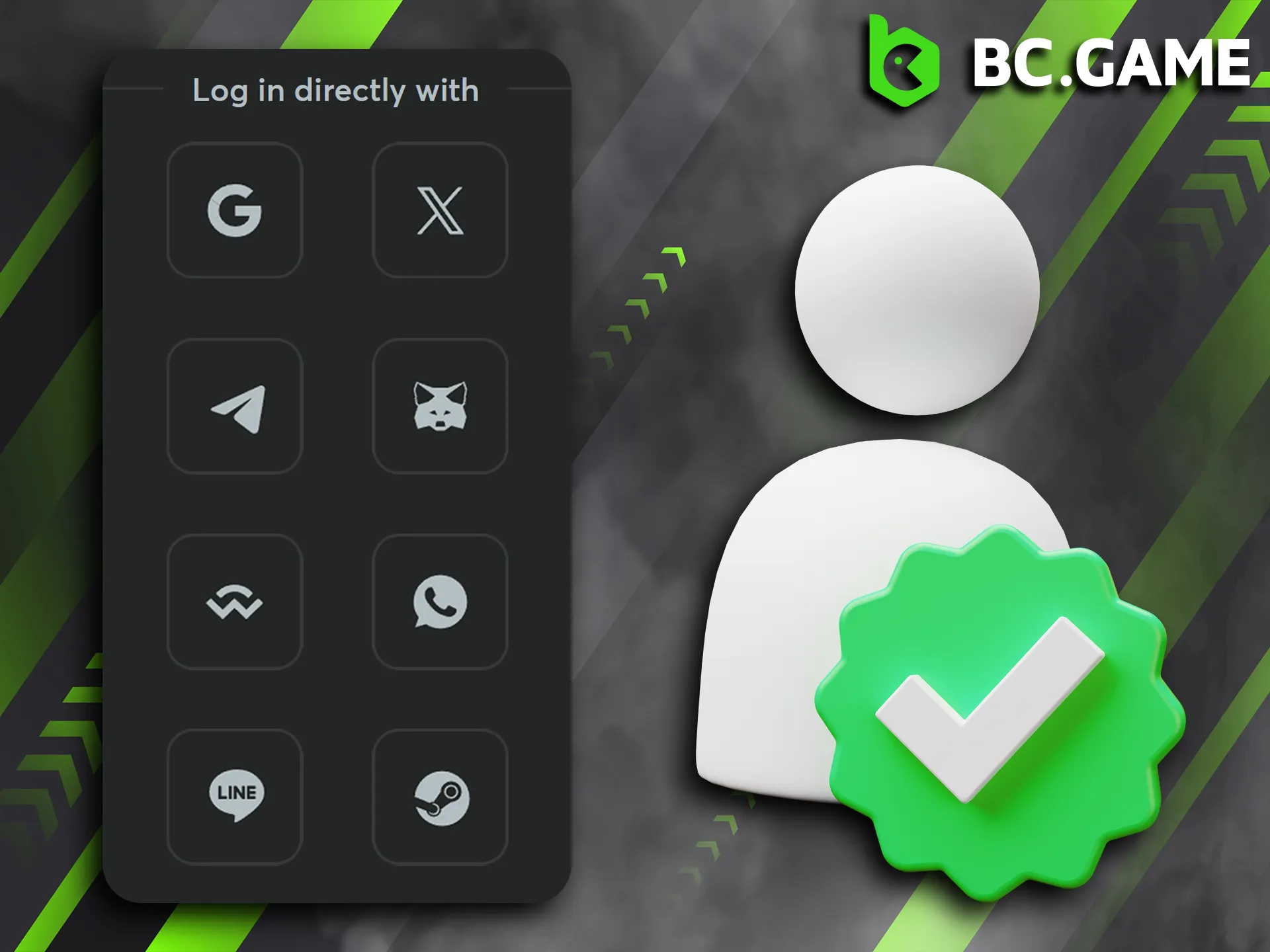 Learn how to log in to your BC Game account using social media.