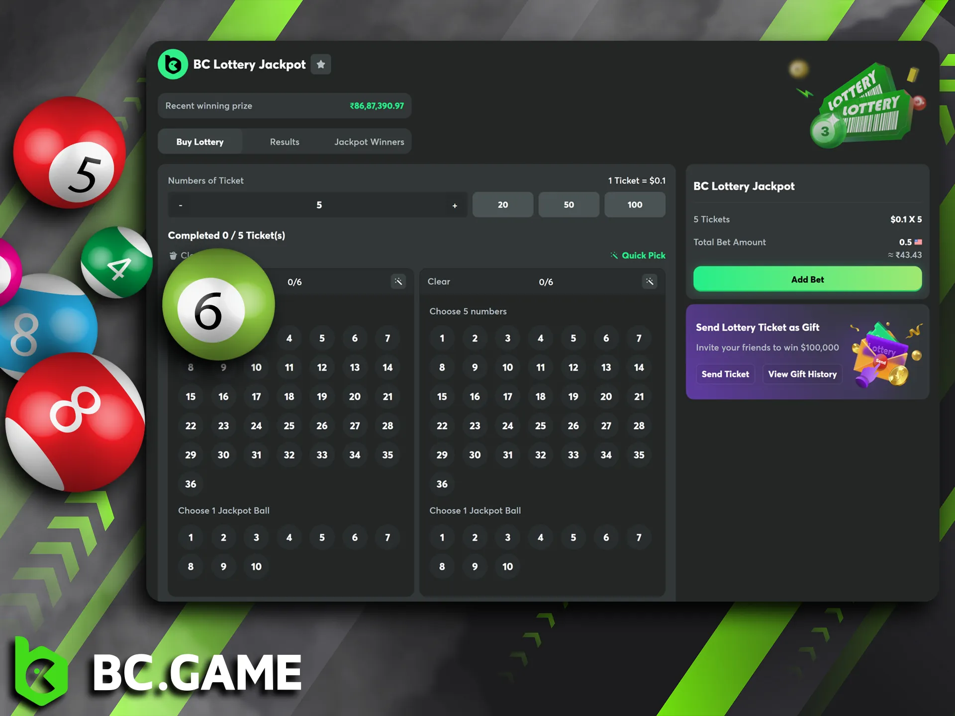 Simply follow the instructions to begin playing lotteries on BC Game.