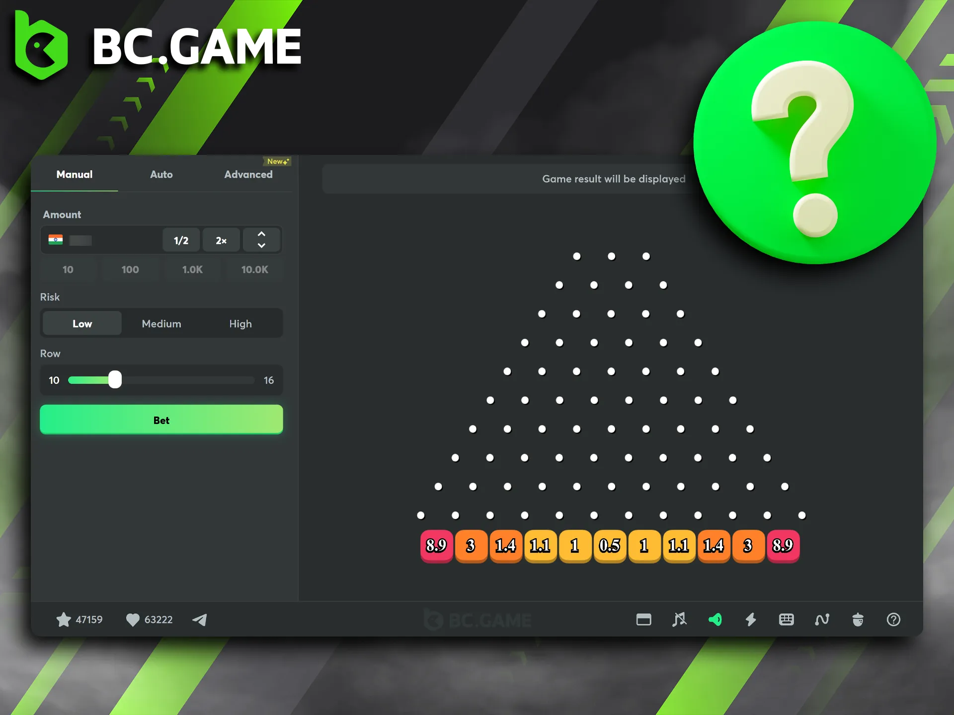 Learn how to start playing Plinko on BC Game.