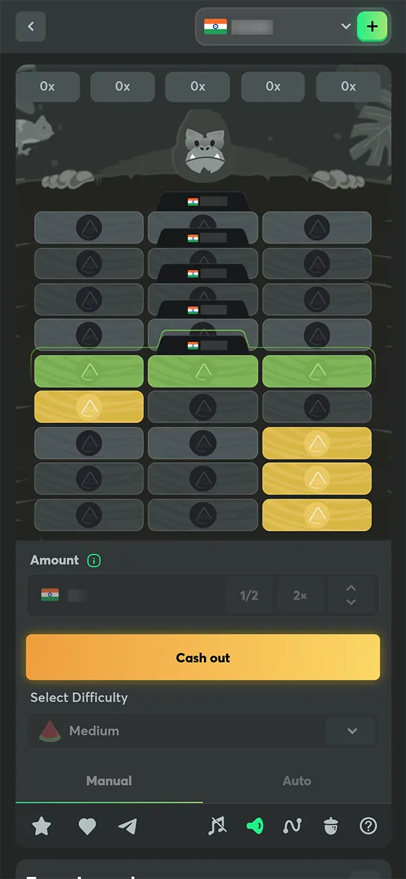 Early cash-out available in BC Game's Tower Legend.