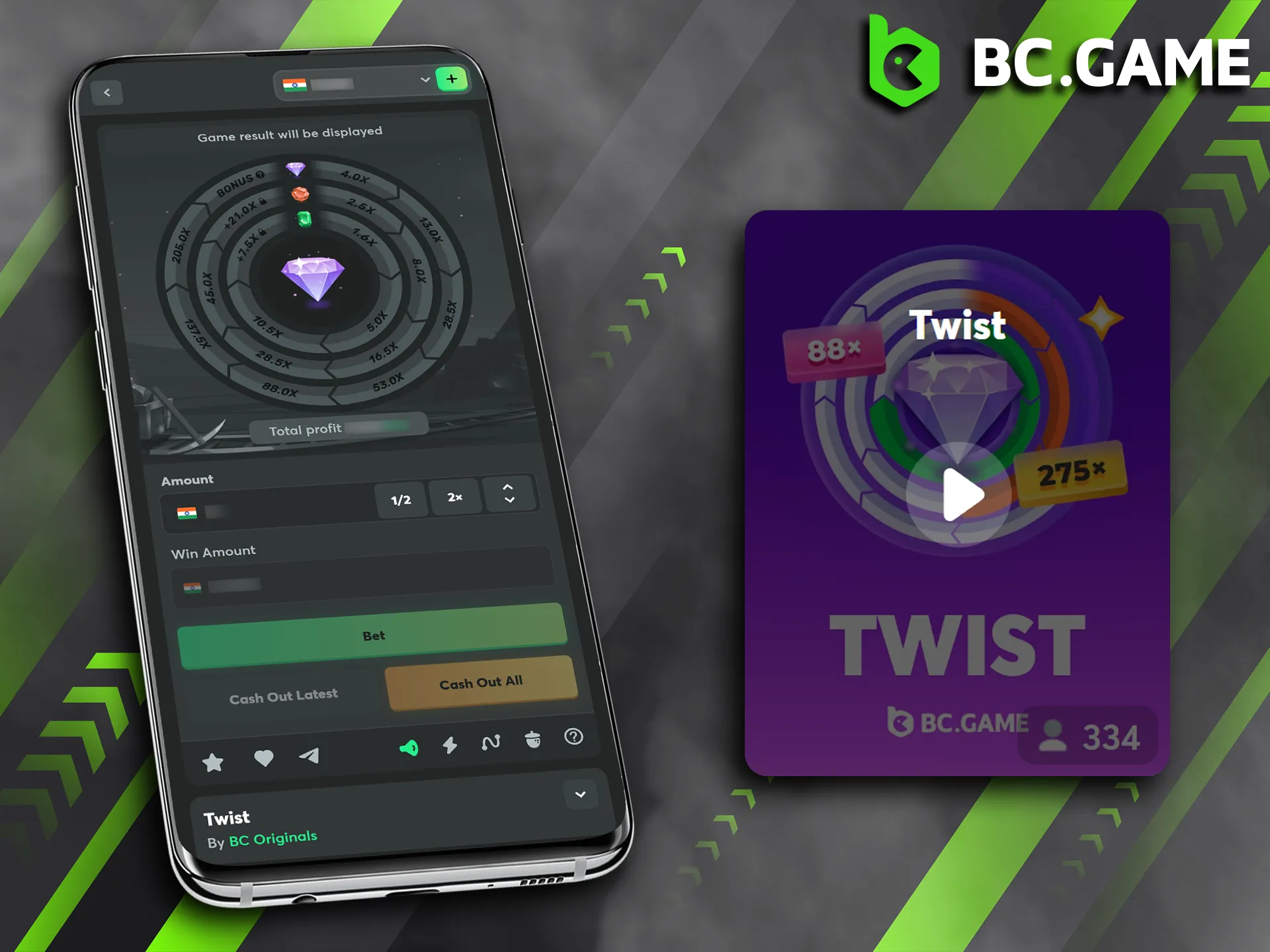 Enjoy Twist on the go with the BC Game mobile app.