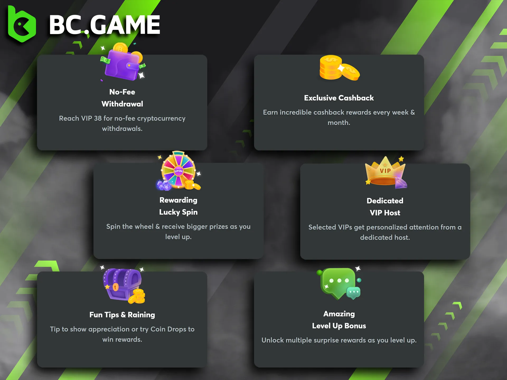 Find out what benefits you can get by joining BC Game's VIP Club.