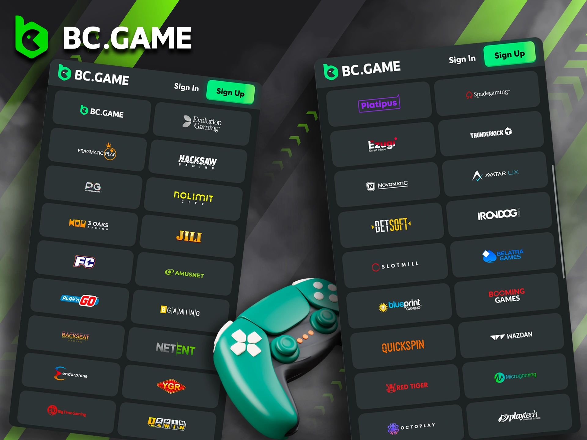 BC Game presents a large number of popular providers.