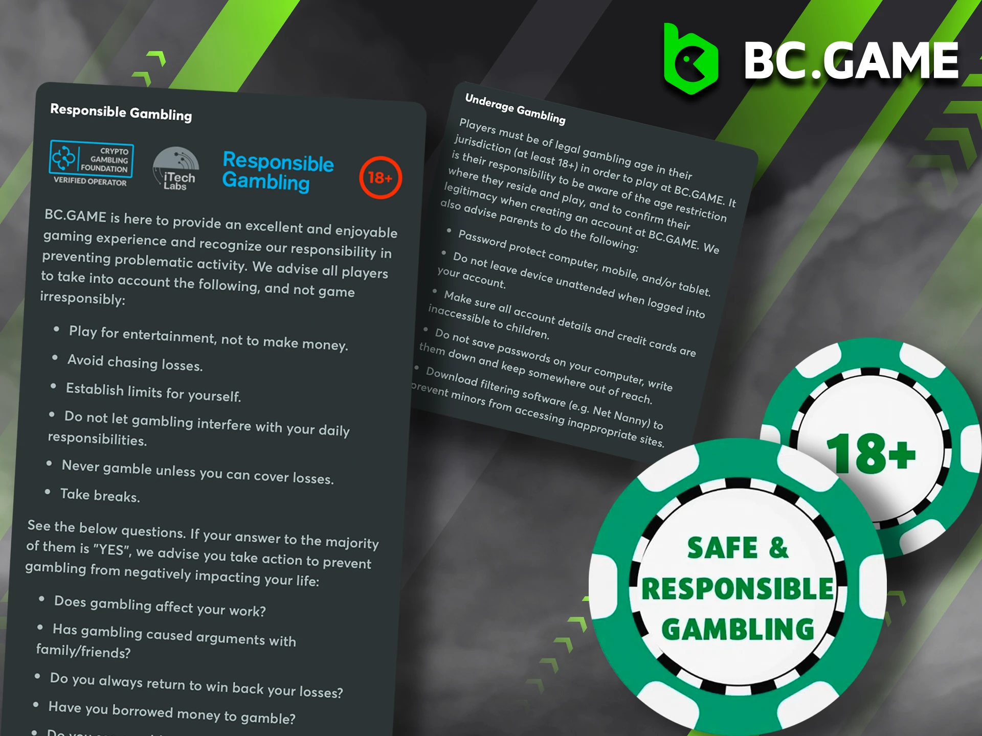 BC Game asks you to take bets and rules responsibly.