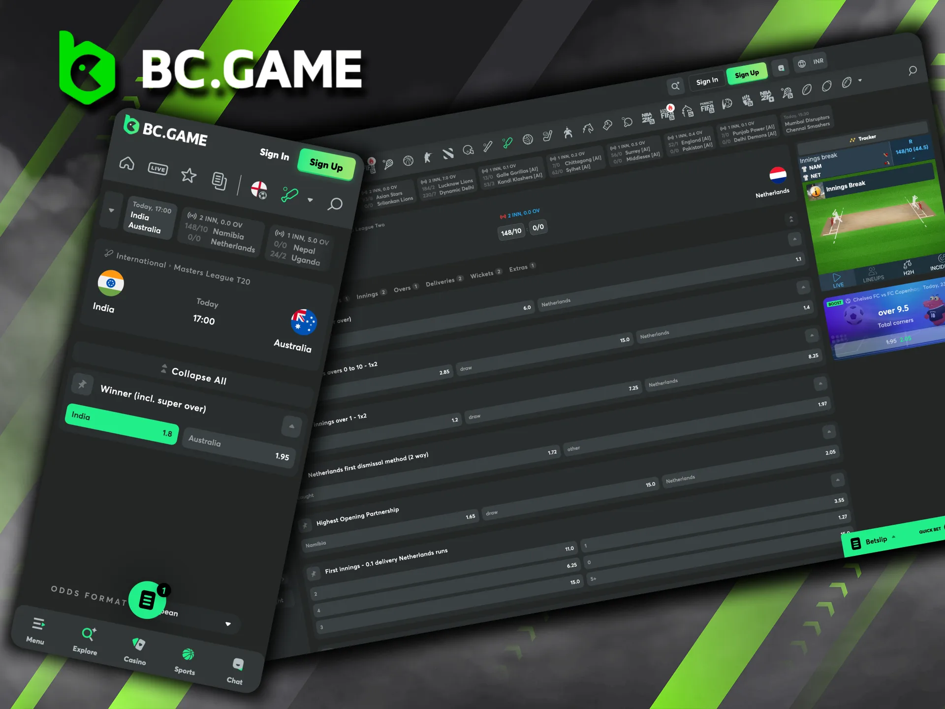 Place your first bet on BC Game — choose your sport, pick outcomes, and confirm with ease.