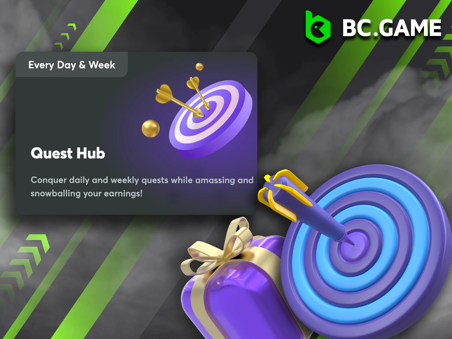 Try your luck in daily and weekly quests from BC Game.