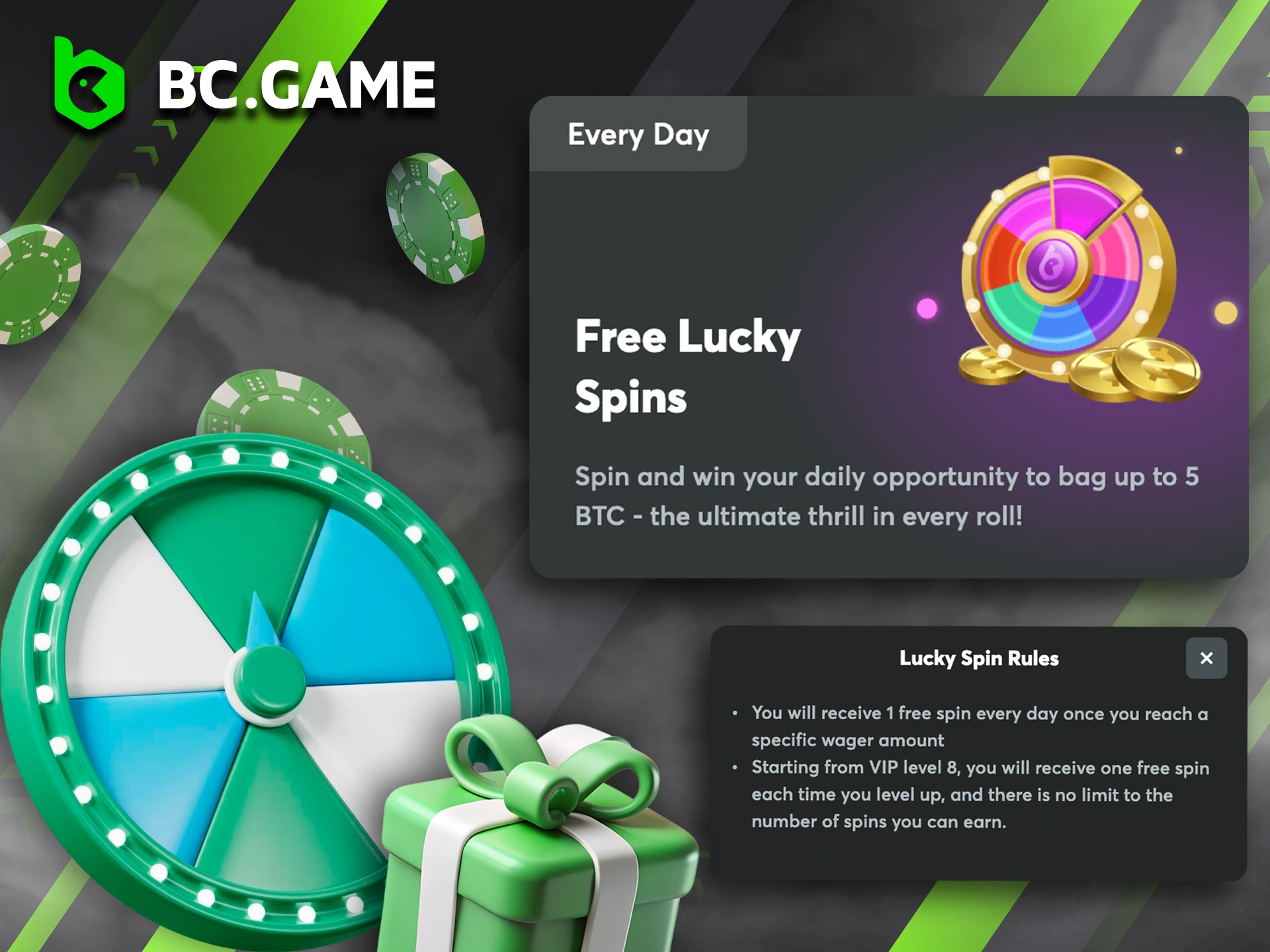 Hurry up to get your free spins with a bonus from BC Game.