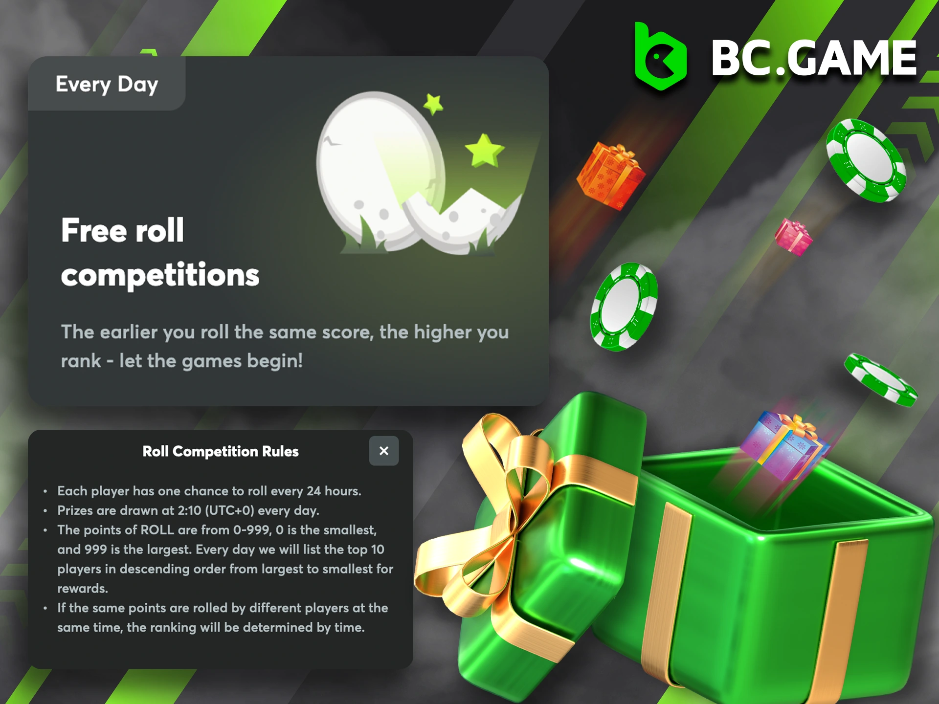 Place bets at BC Game and get additional bonuses.