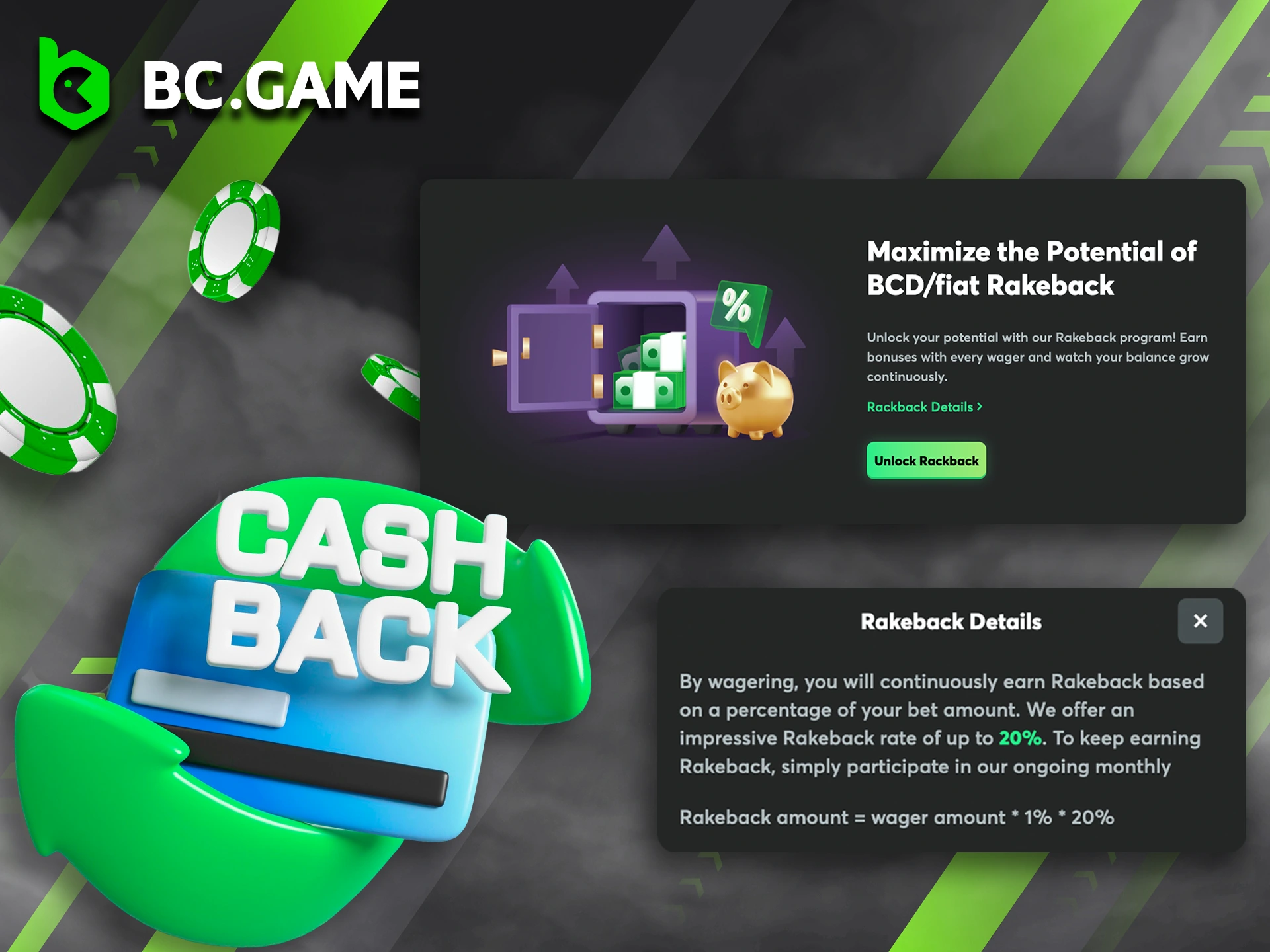 Get maximum cashback using the bonus from BC Game.
