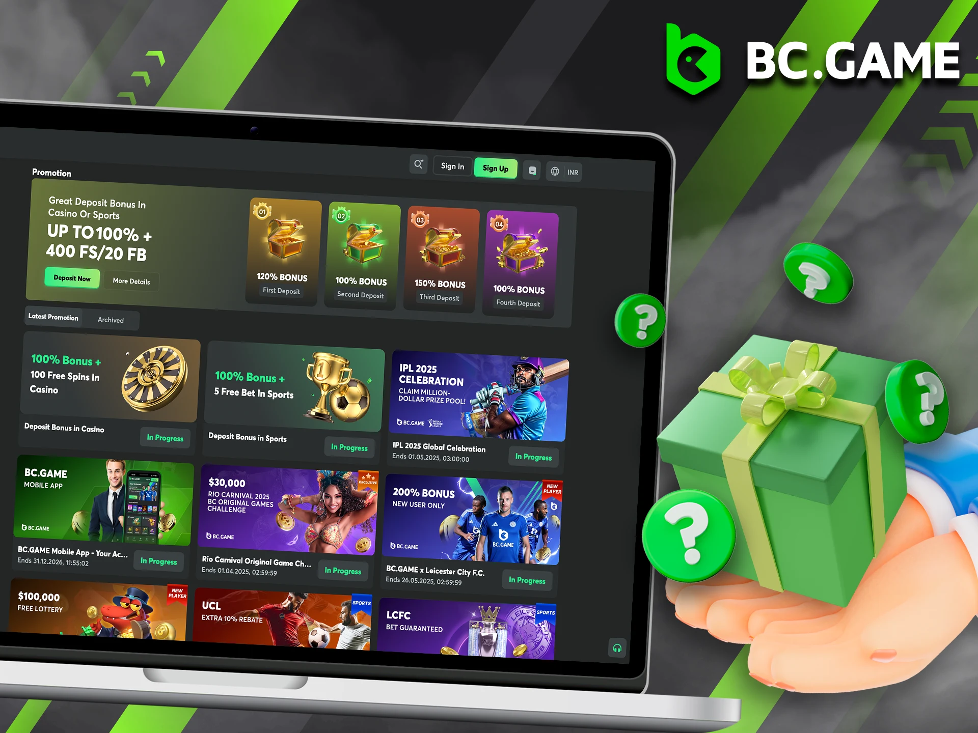 Find out how to start receiving bonuses from BC Game.