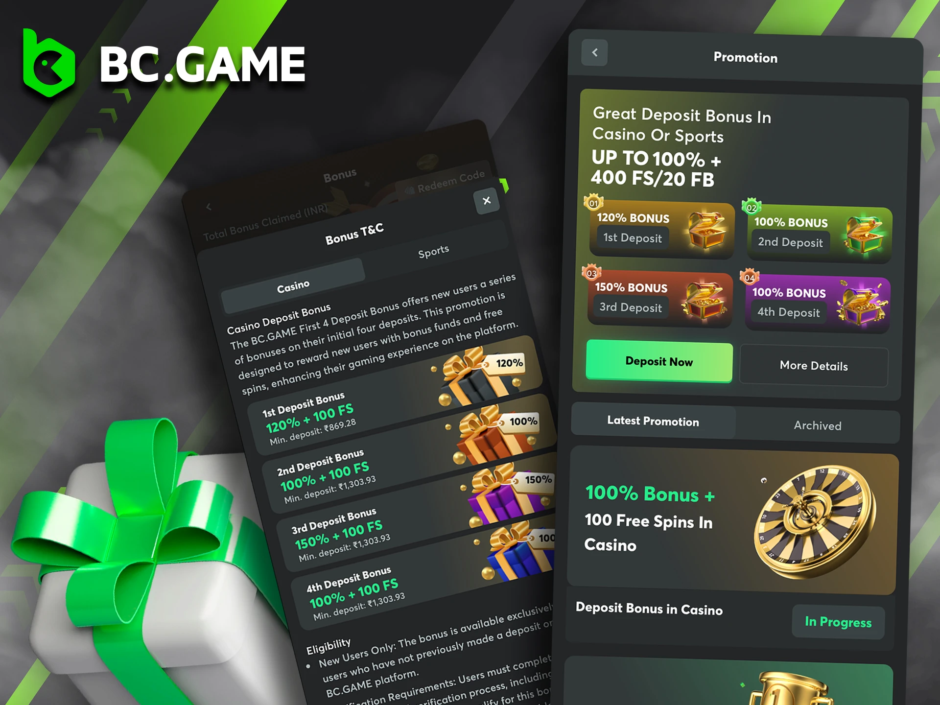 BC Game's bonus is waiting for you after you make a deposit.