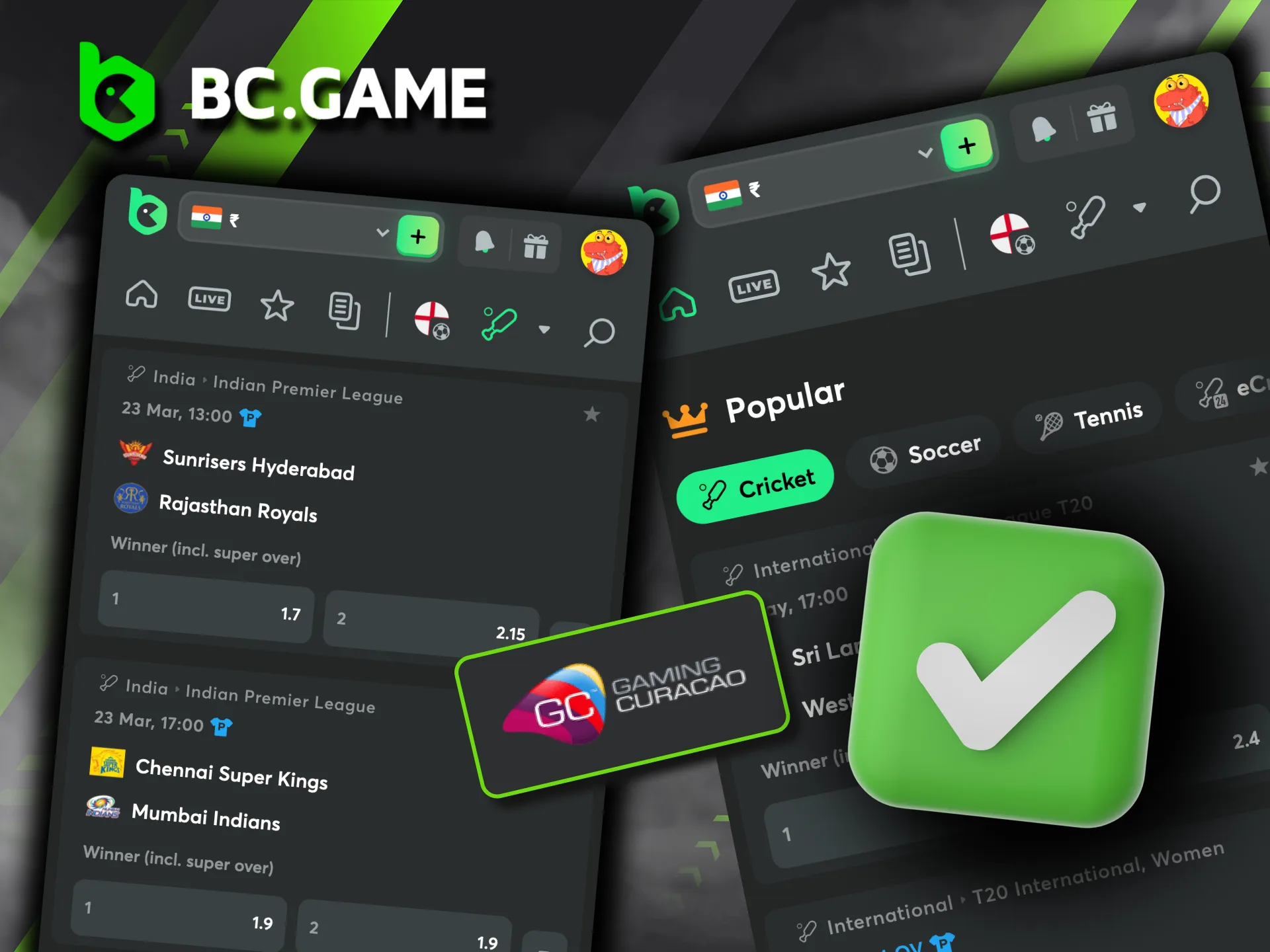 BC Game ensures a secure IPL betting experience with a Curaçao license and SSL encryption.