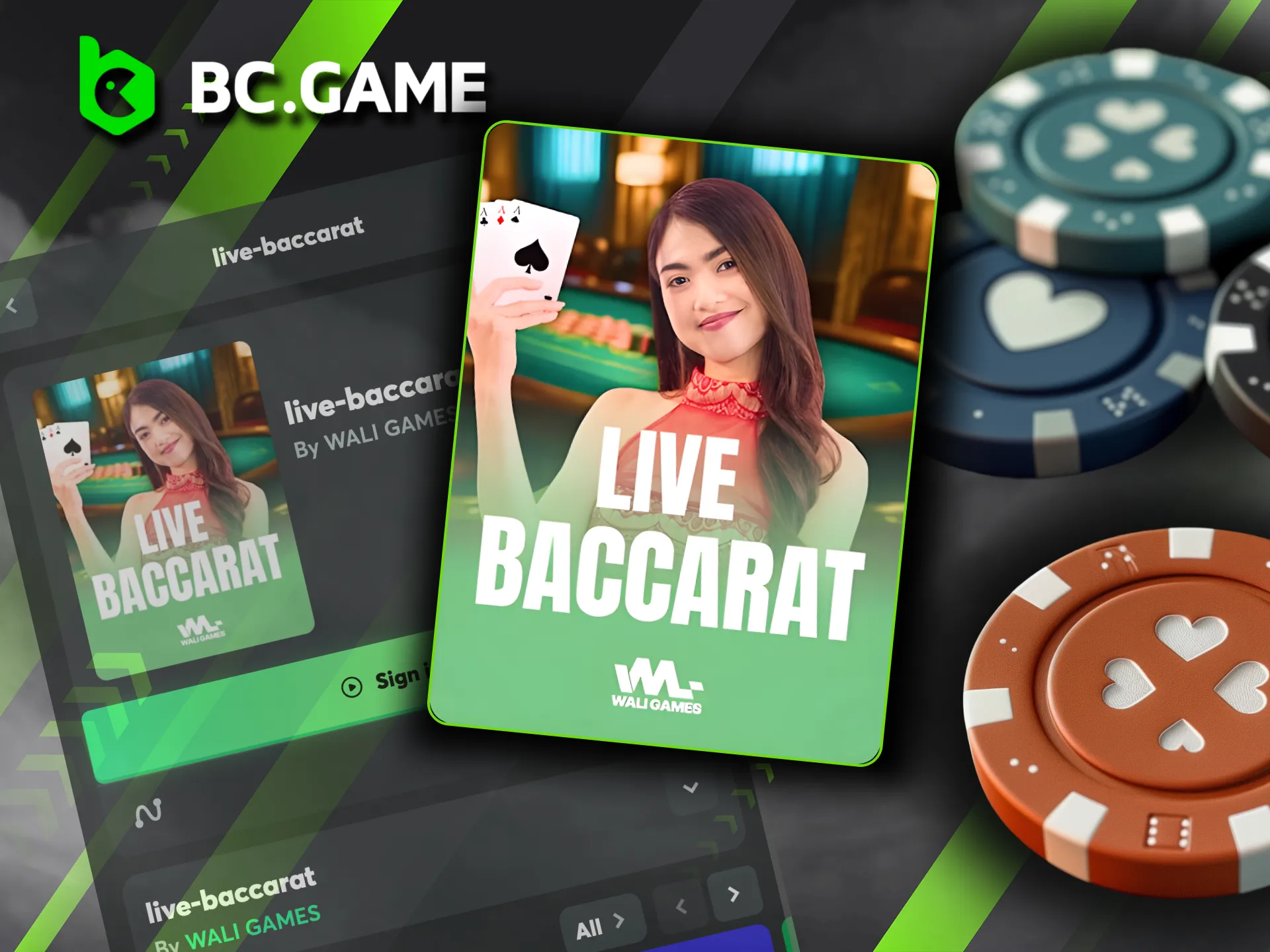 BC Game’s Live Baccarat combines simplicity and sophistication, powered by leading industry partners.