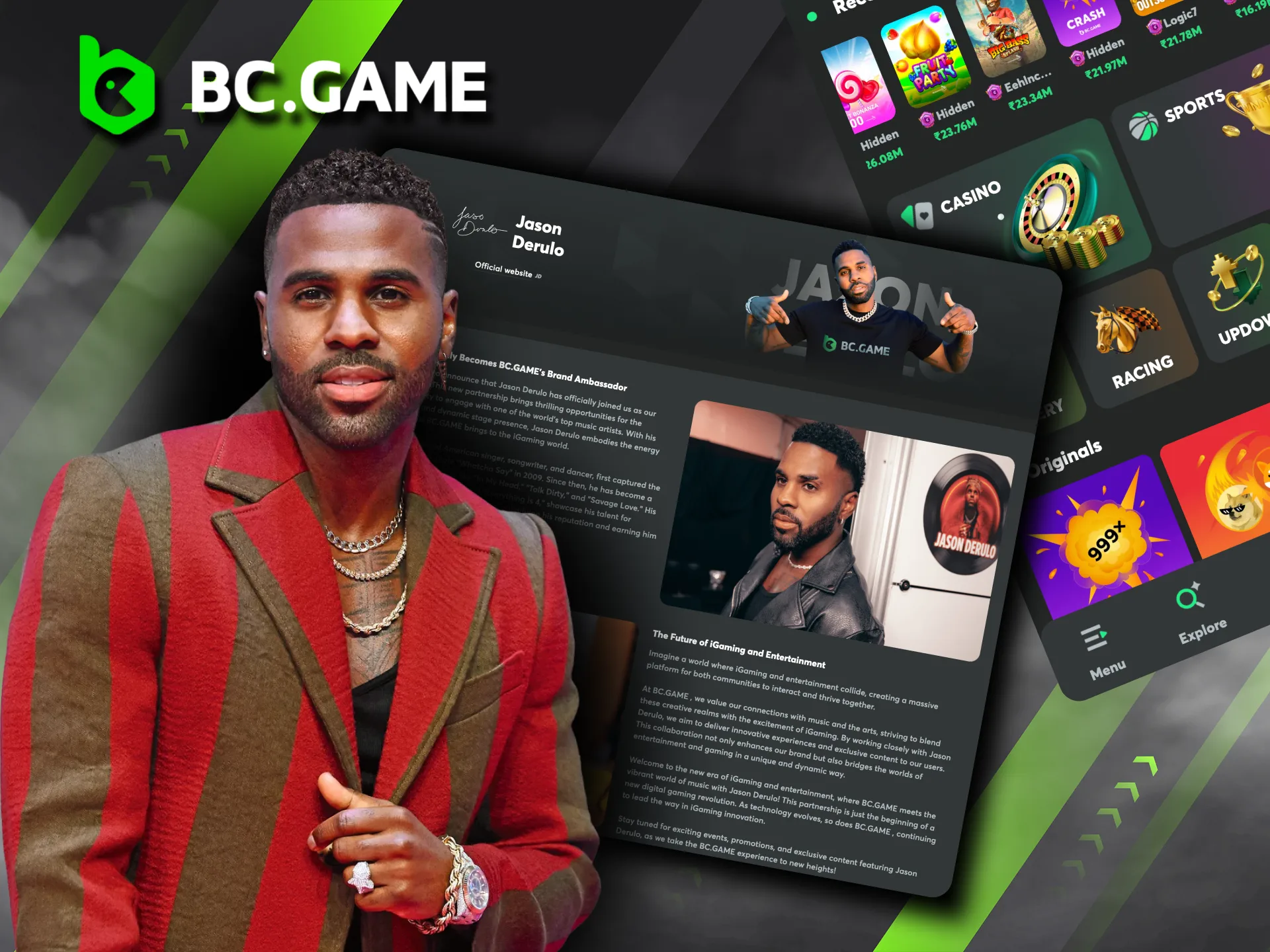 Jason Derulo and BC Game: a perfect partnership showcasing global stardom and innovation.