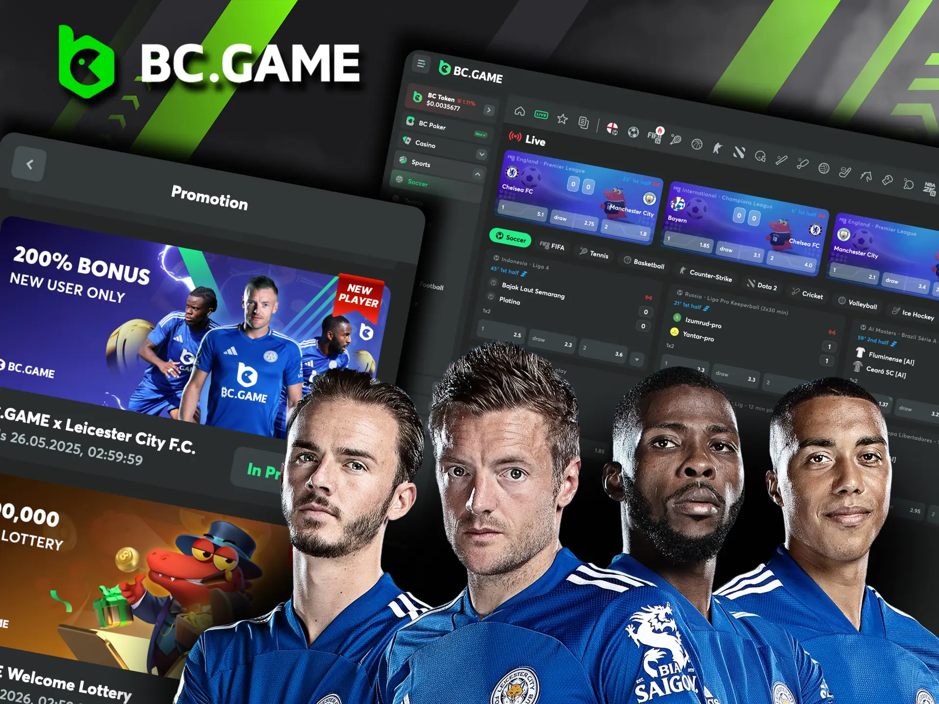 BC Game offers fans signed jersey raffles, exciting matches, and bonuses for tournaments.