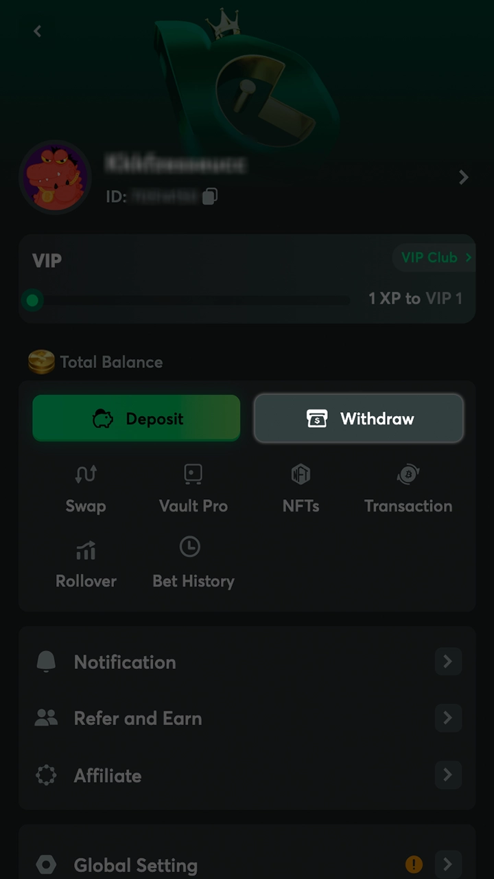 Click on the output button located in the BC Game menu.