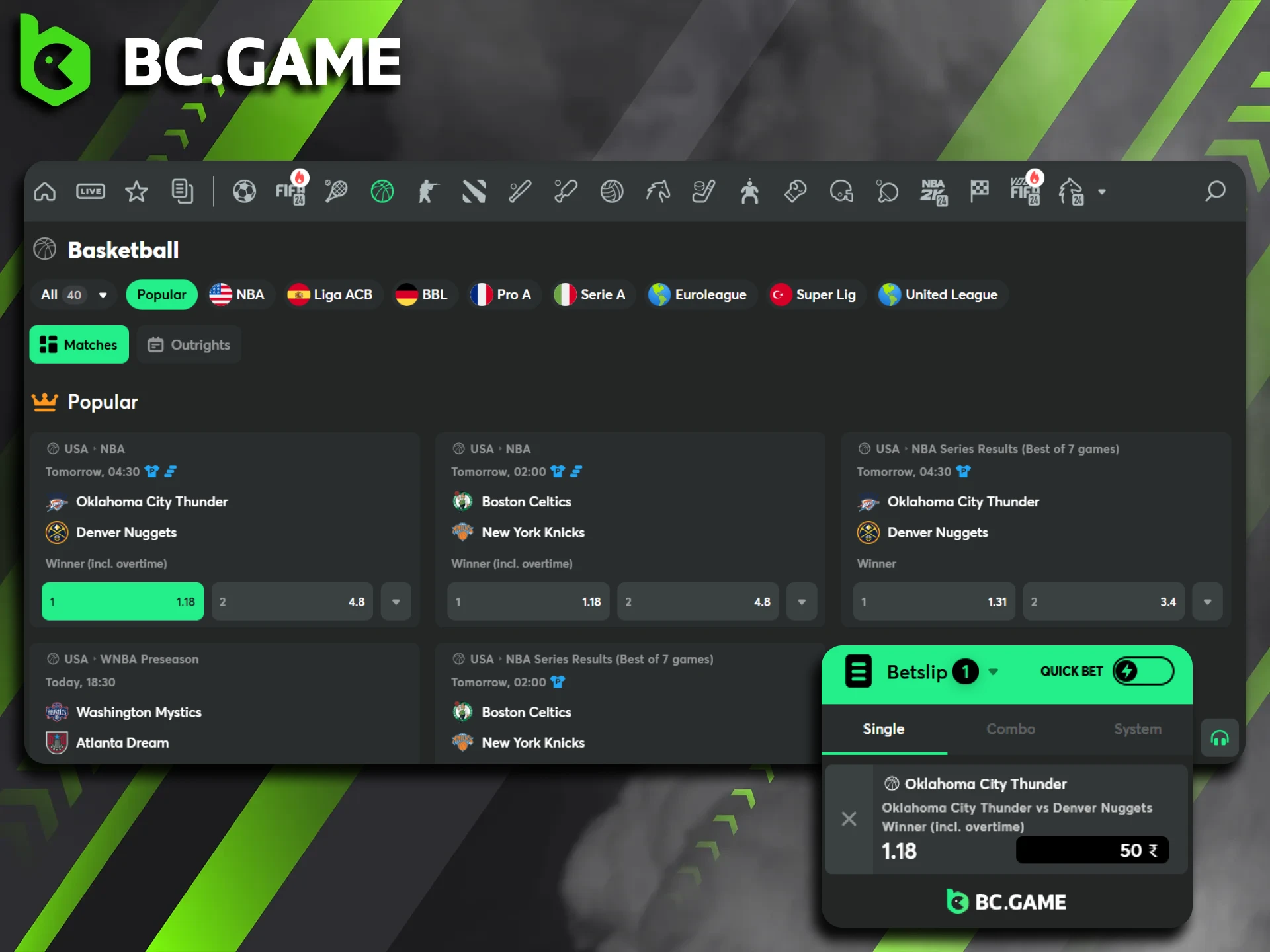 Learn why bet on basketball on the BC Game website.