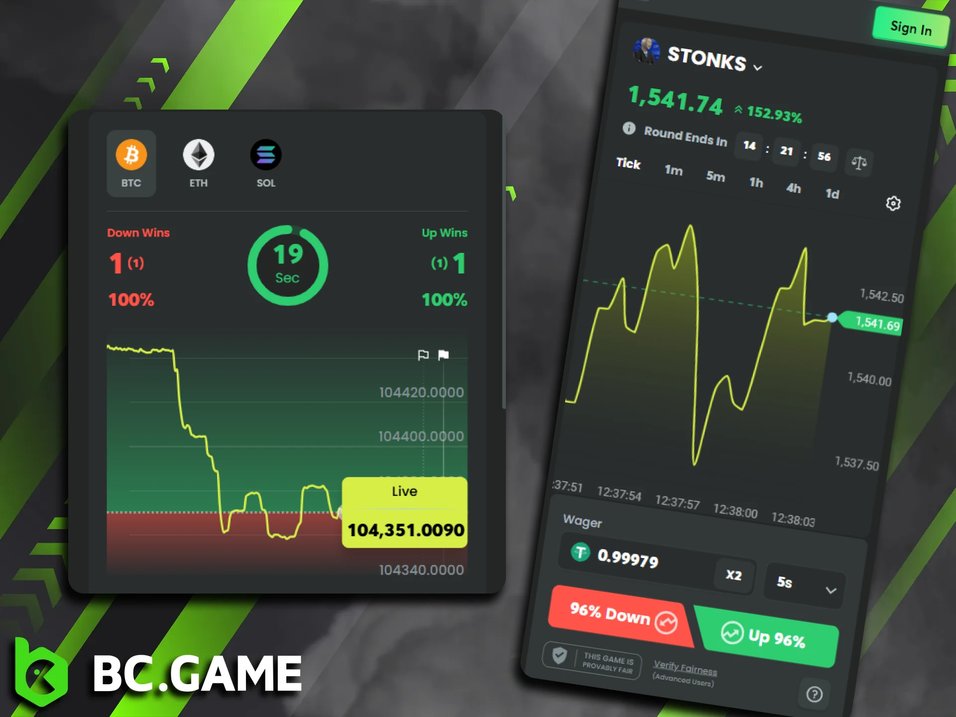 Enjoy mobile trading on the BC Game app for Android and iOS.
