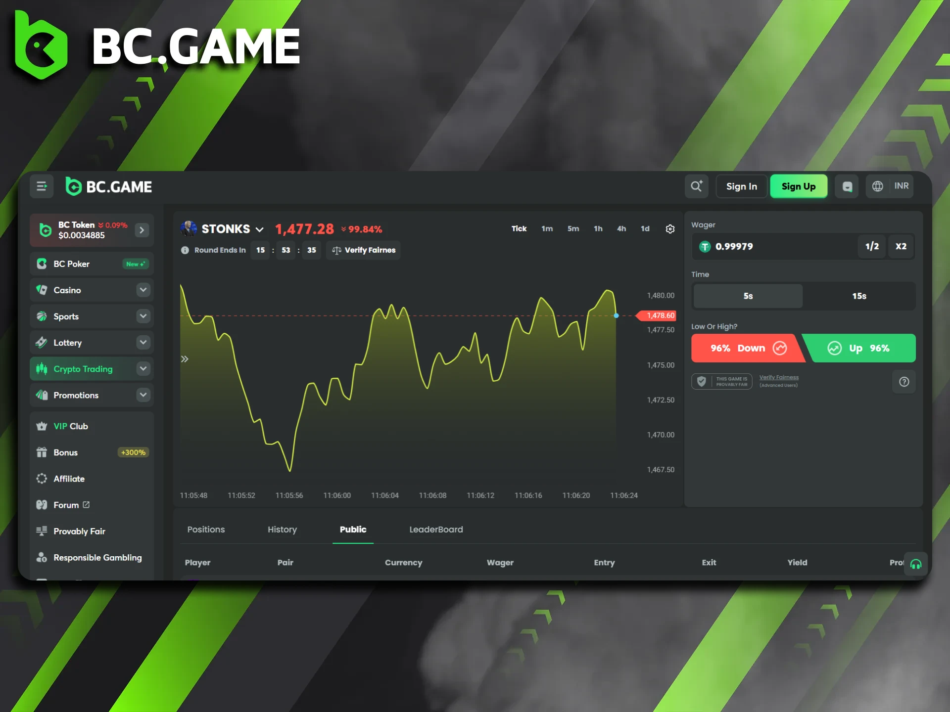 Learn more about BC Game's cryptocurrency trading features.