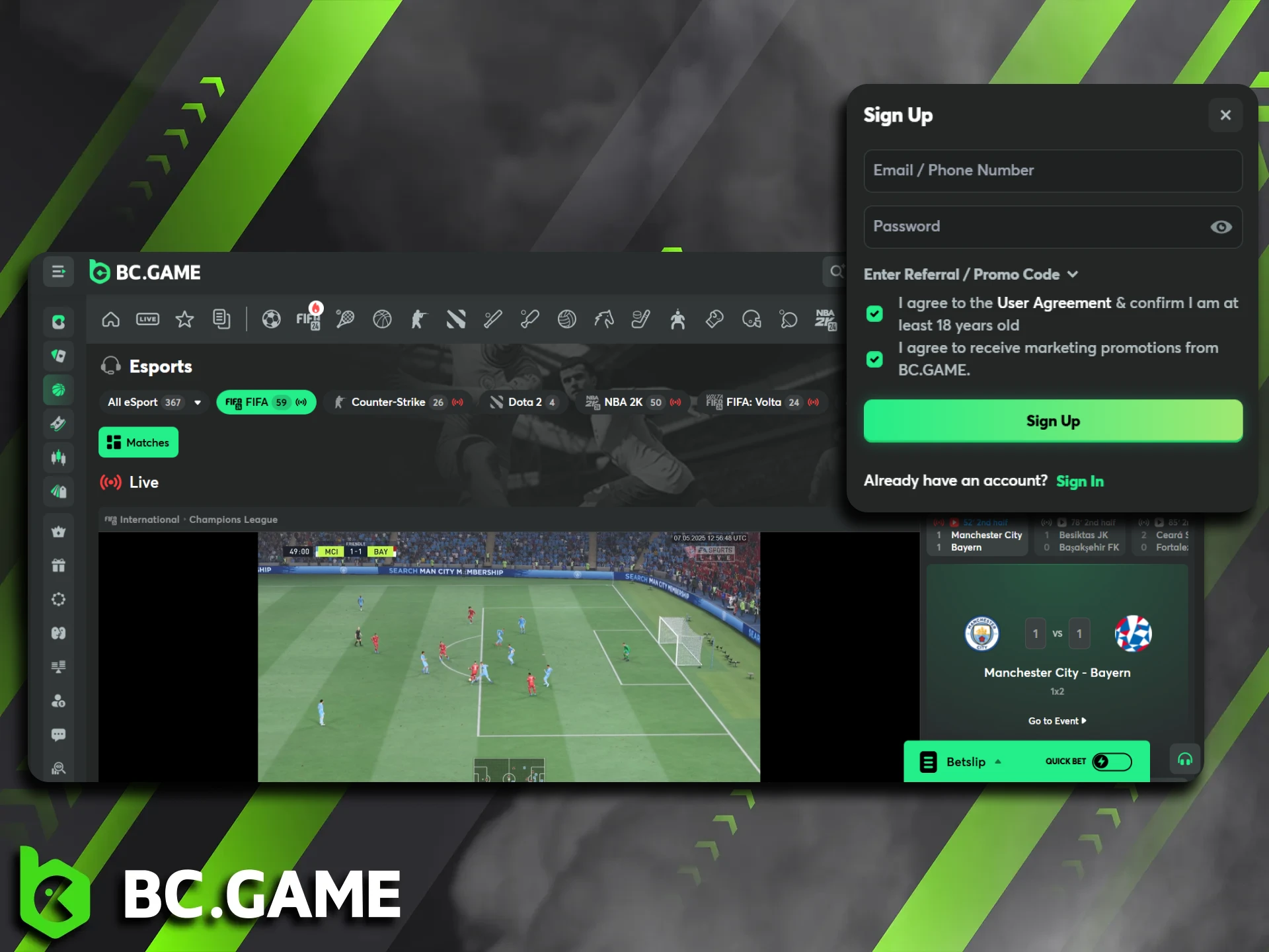 Find out how to bet on eSports on the BC Game platform.