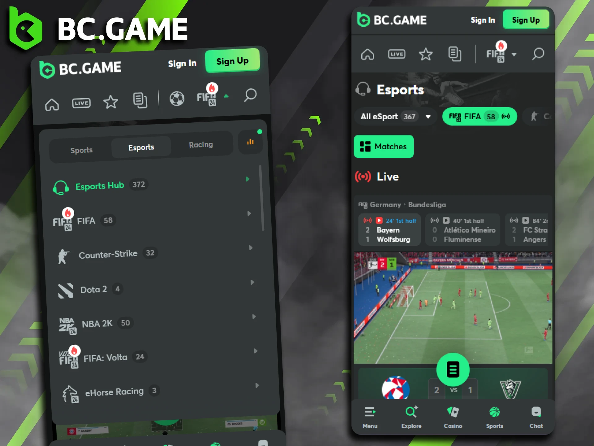 Install the BC Game app and start betting on eSports.