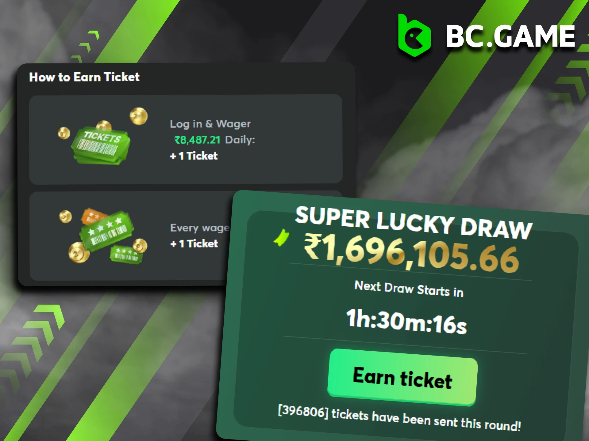 Find out how you can get raffle tickets at BC Game.