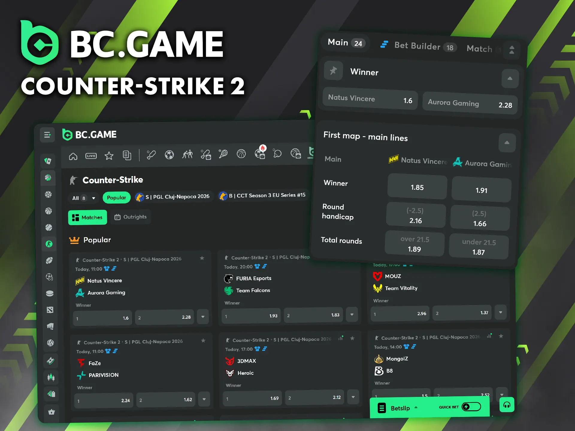 On the BC Game platform you can bet on Counter Strike.