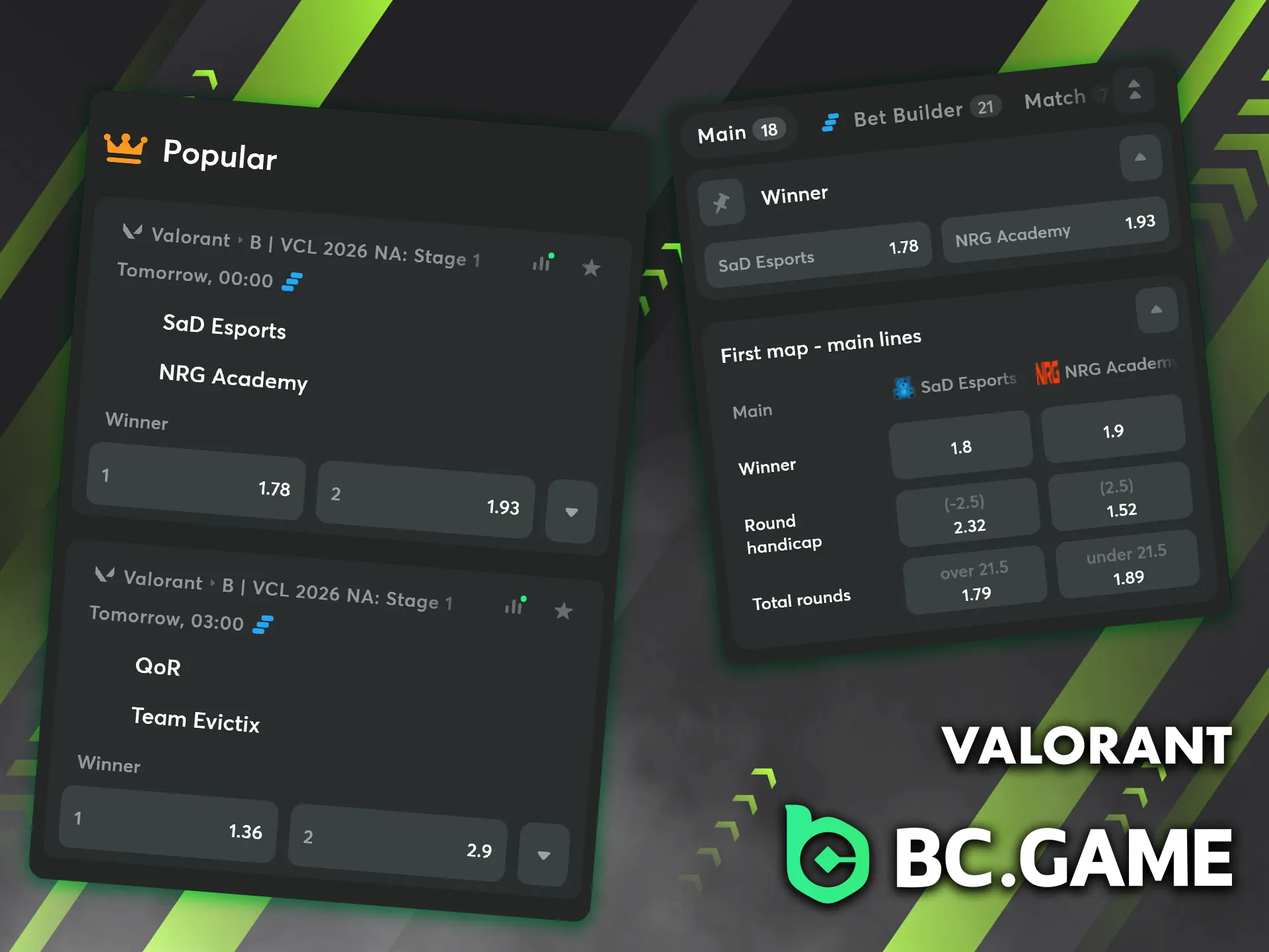Follow the teams' tactics and bet on Valorant at BC Game bookmaker.