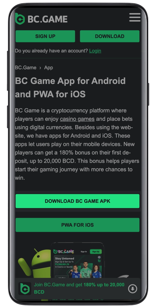 Download BC Game apk file for Android devices.