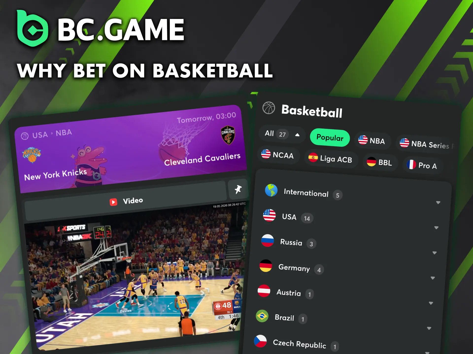 Learn why bet on basketball on the BC Game website.