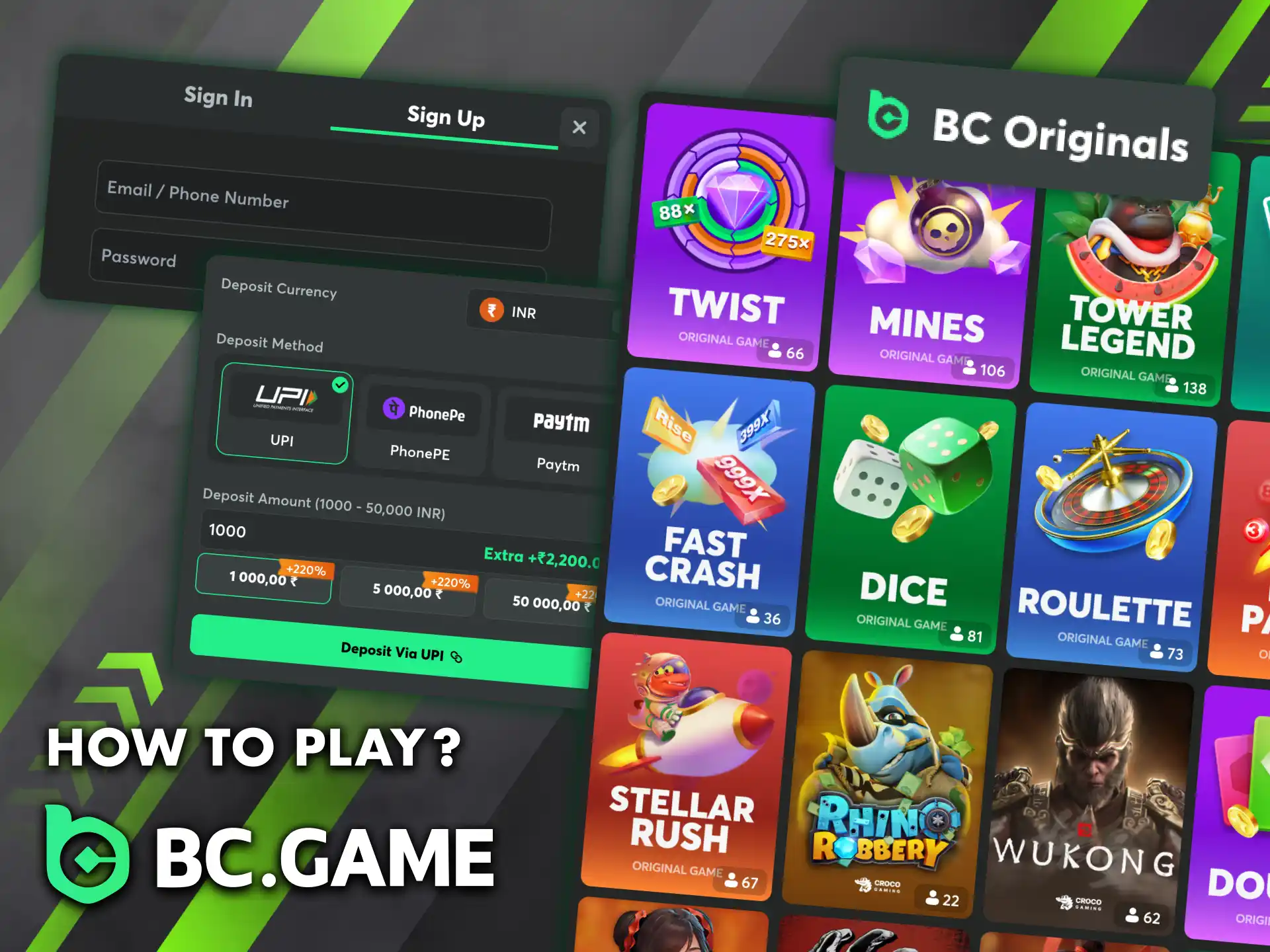 Start your BC Originals journey: register, verify your account, deposit funds, and explore thrilling games.