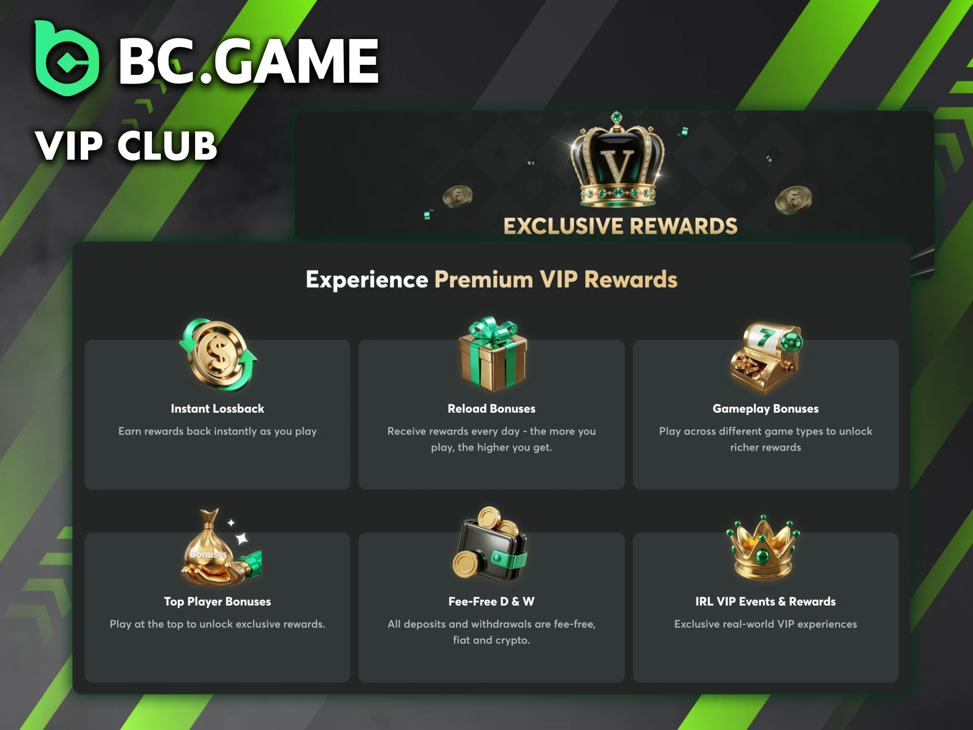 Participate in the BC Game VIP club and receive additional bonuses.