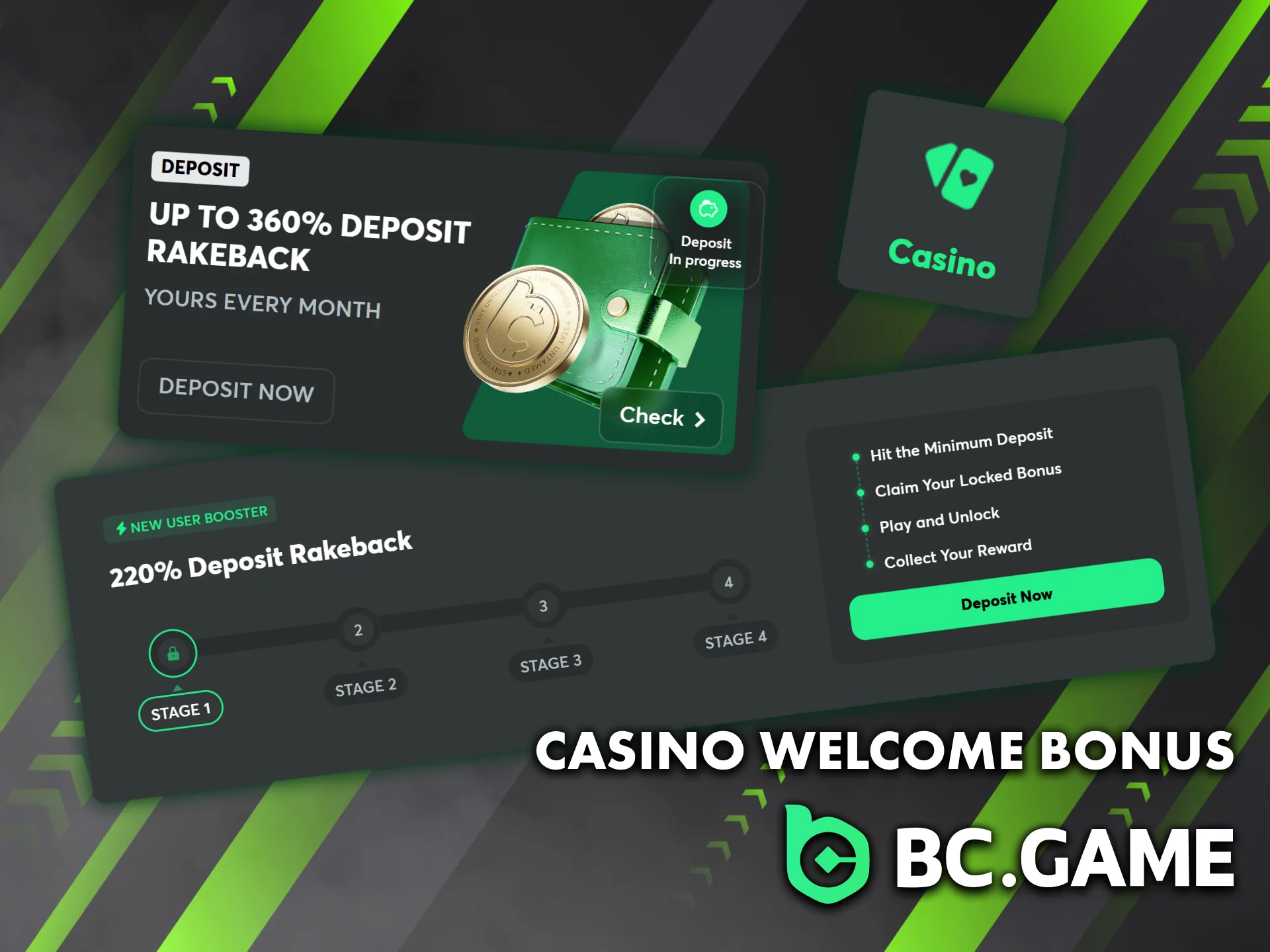 Start betting on casino with a welcome bonus from BC Game.