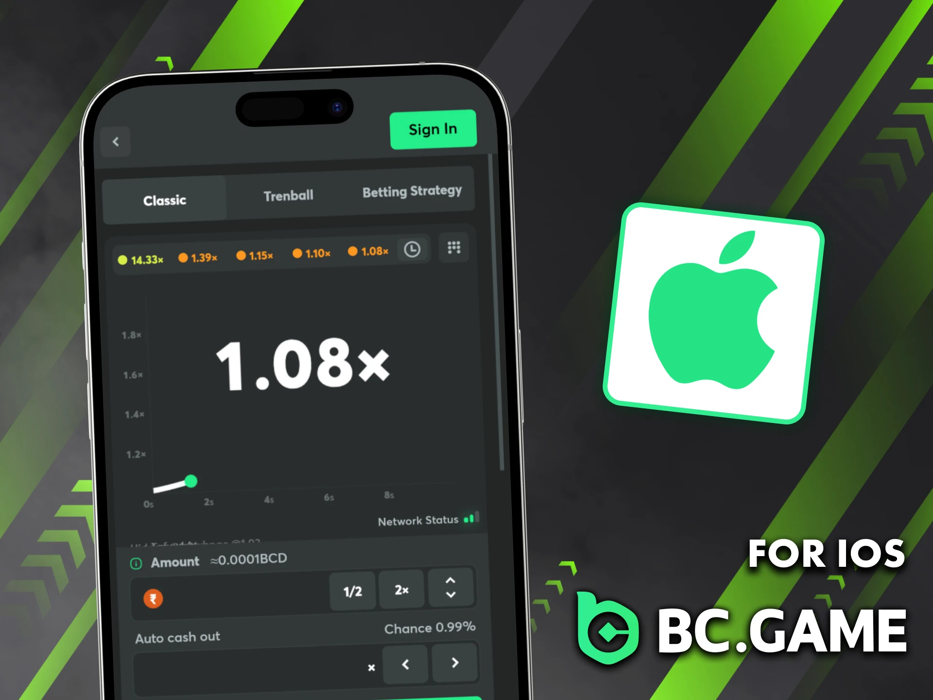 iOS users can use the PWA version of the app to play Crash on BC Game.