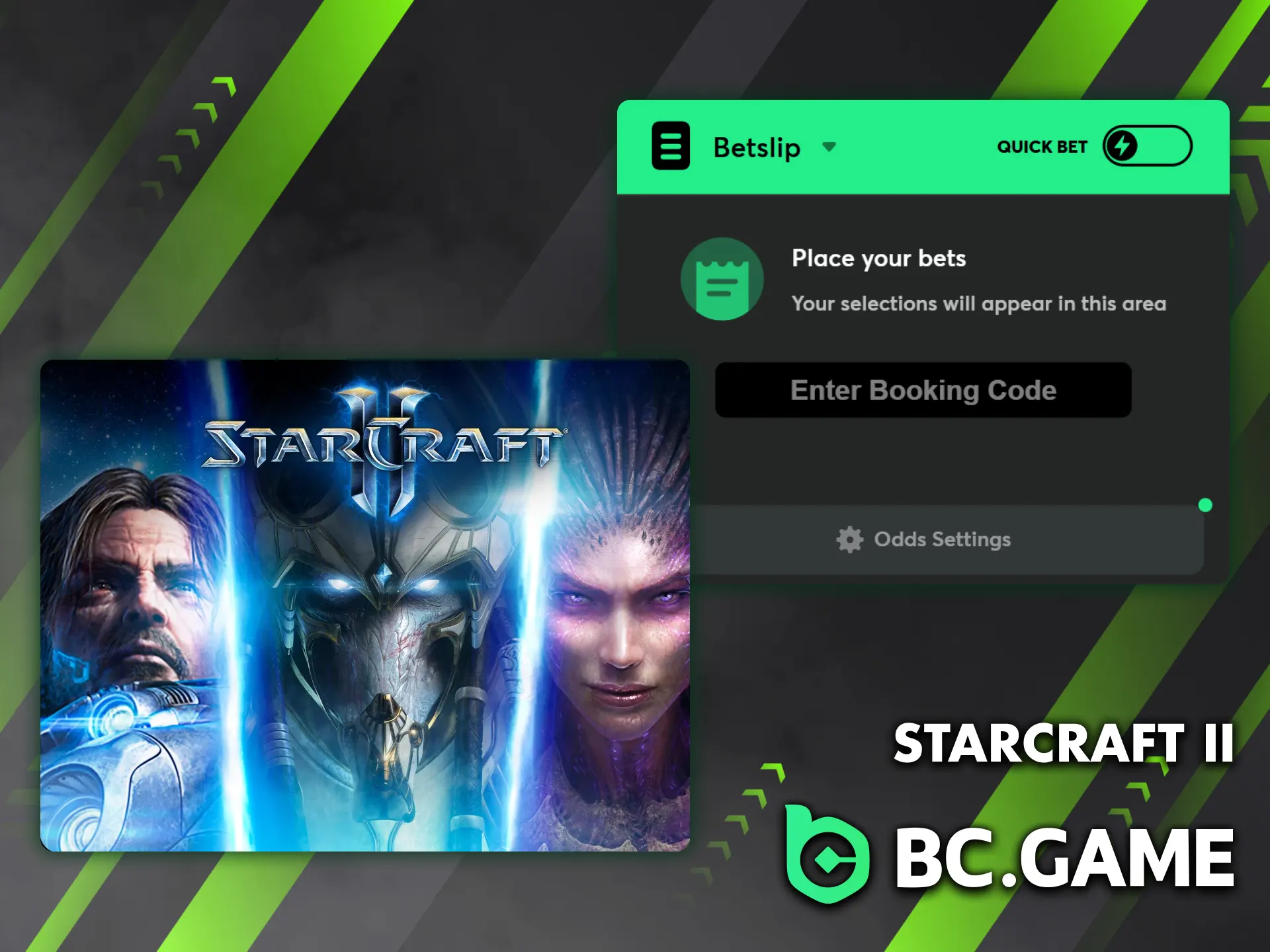 Make bets on Starcraft on the BC Game platform.