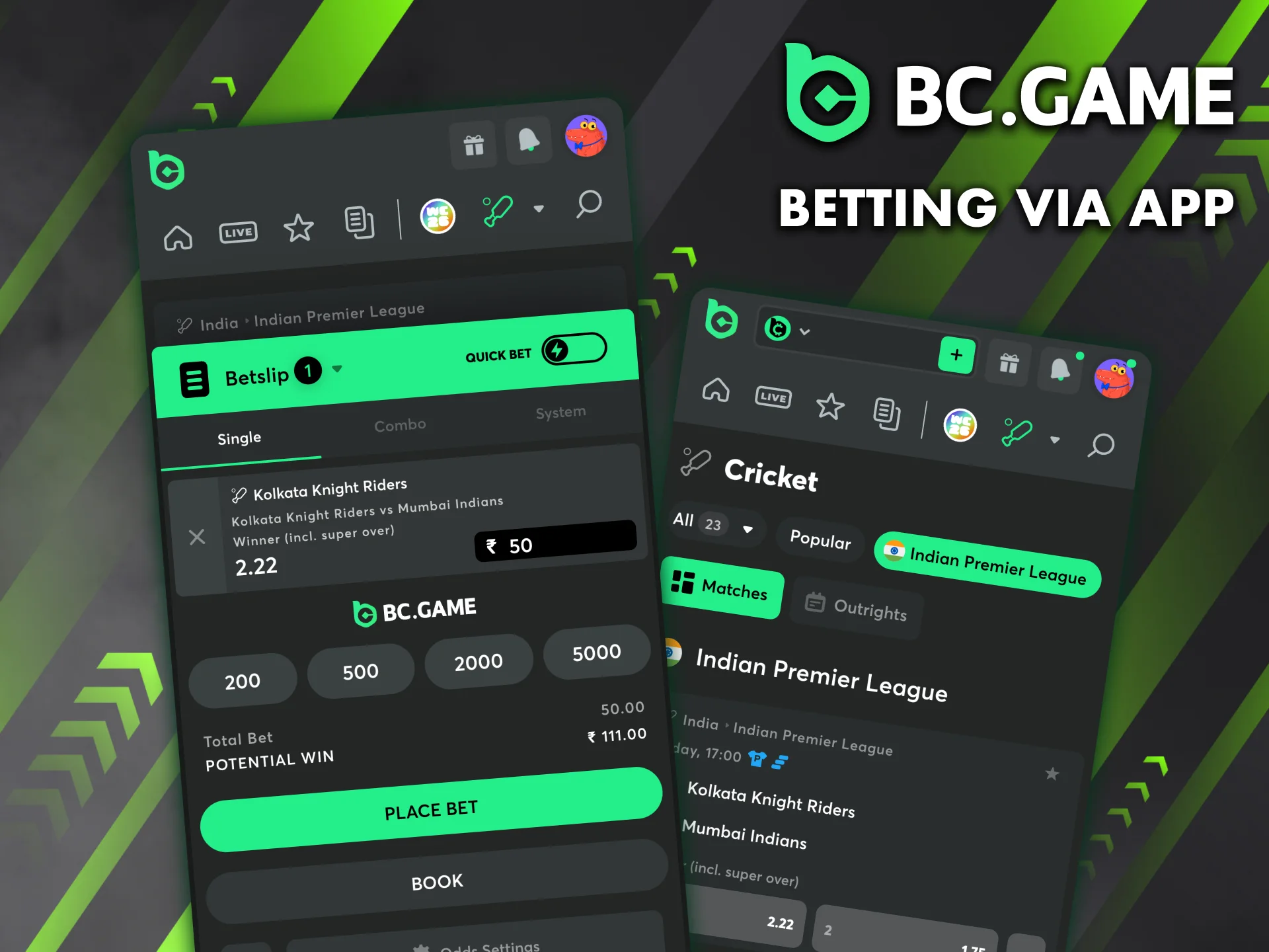 Stay connected to IPL action through BC Game’s mobile app.