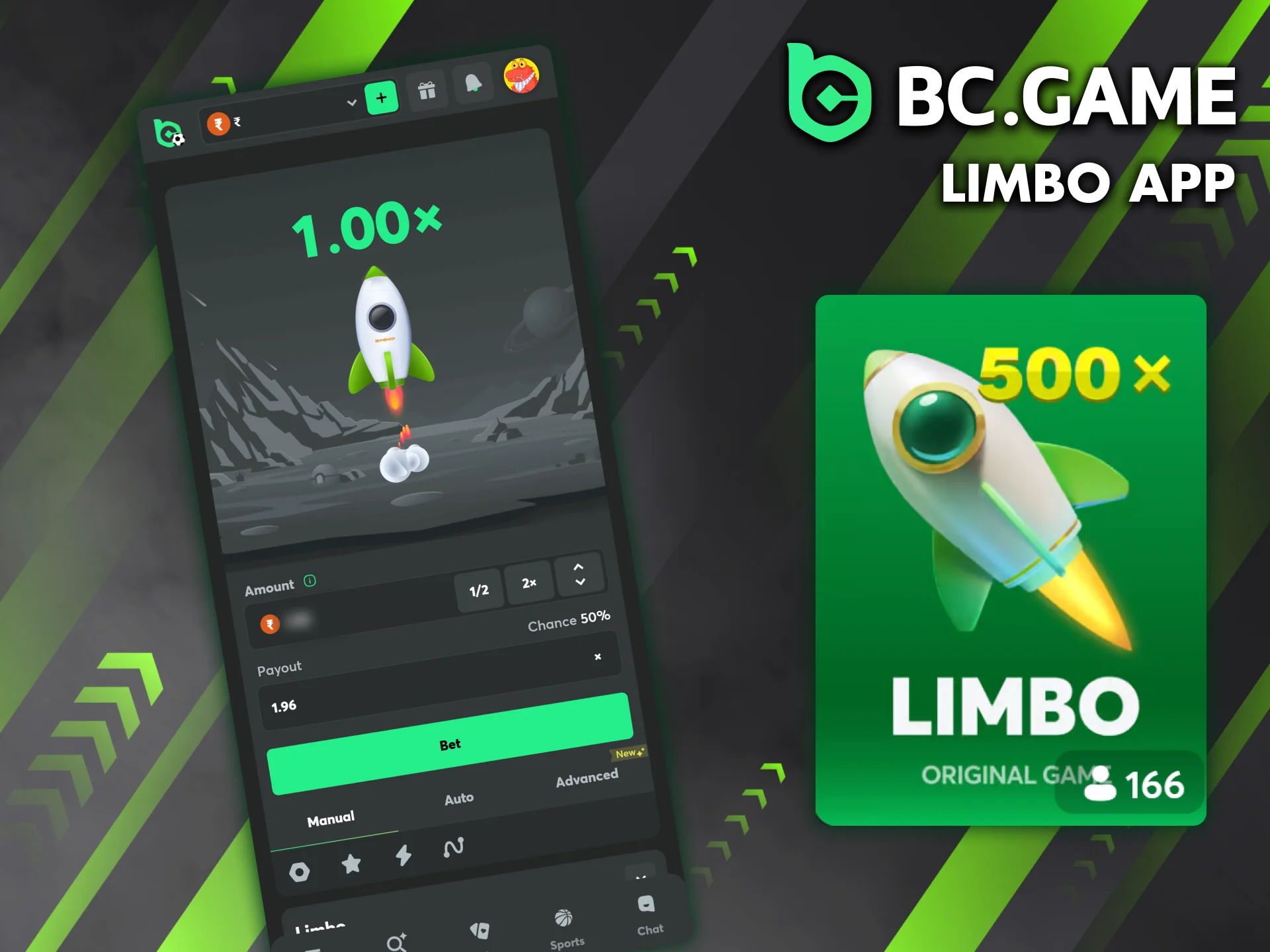 Play Limbo using the BC Game mobile app.