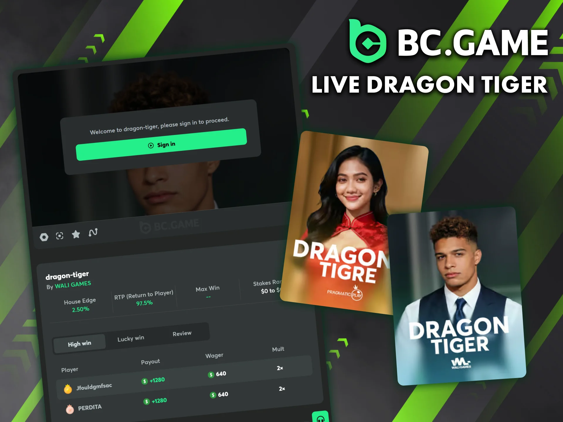 Bet on Live Dragon Tiger at BC Game, where top providers ensure seamless gameplay and fun.