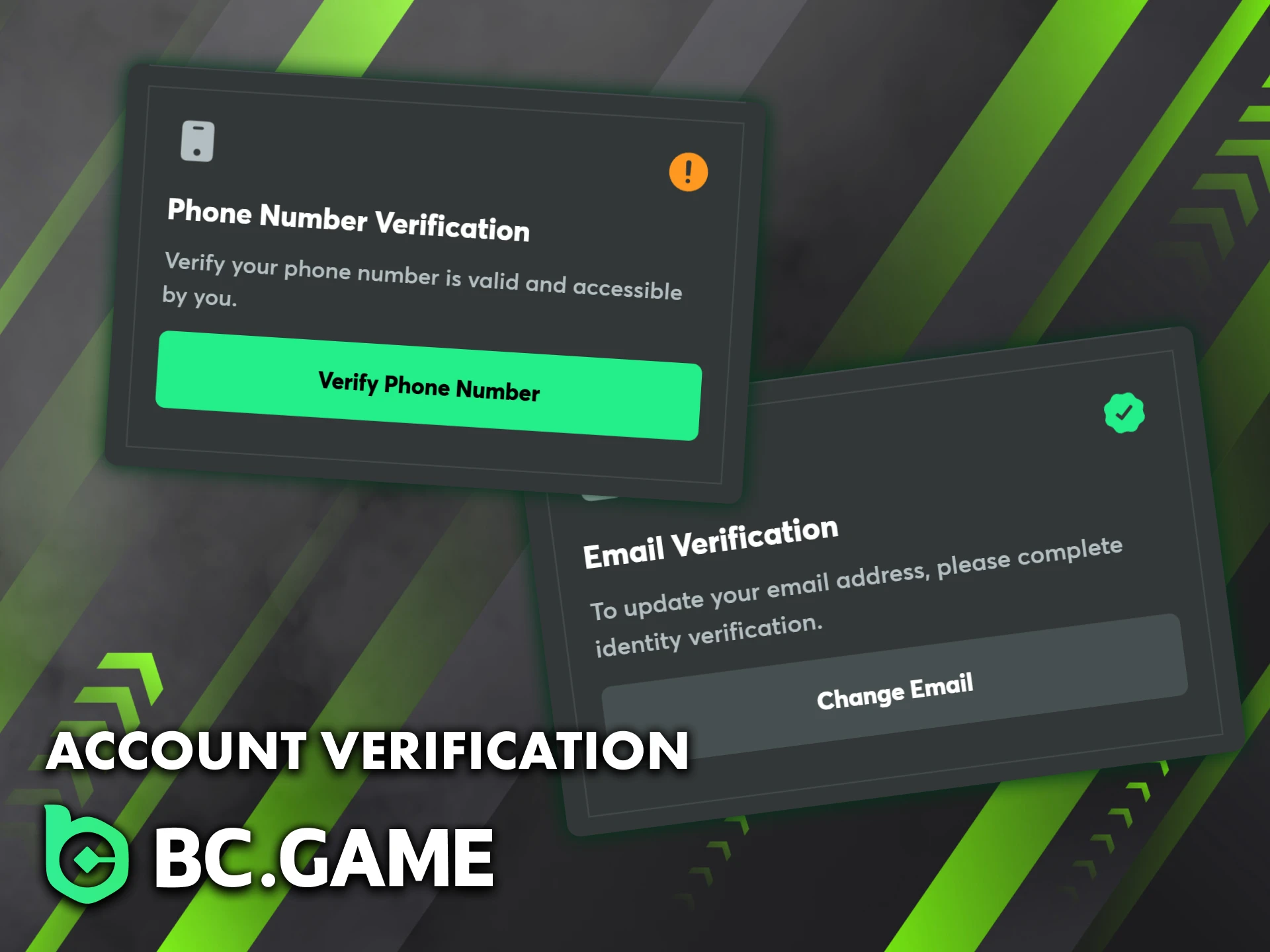New BC Game users must complete verification for full access.