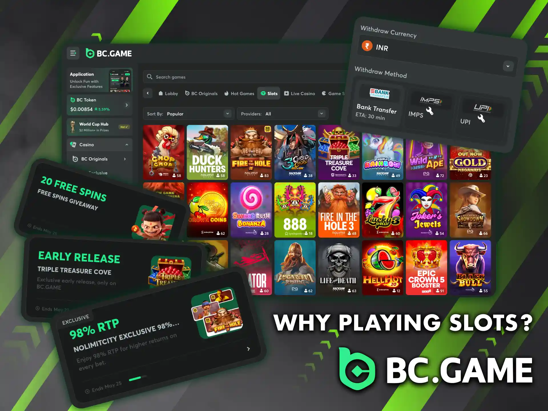 Learn about the benefits of playing slots at BC Game.