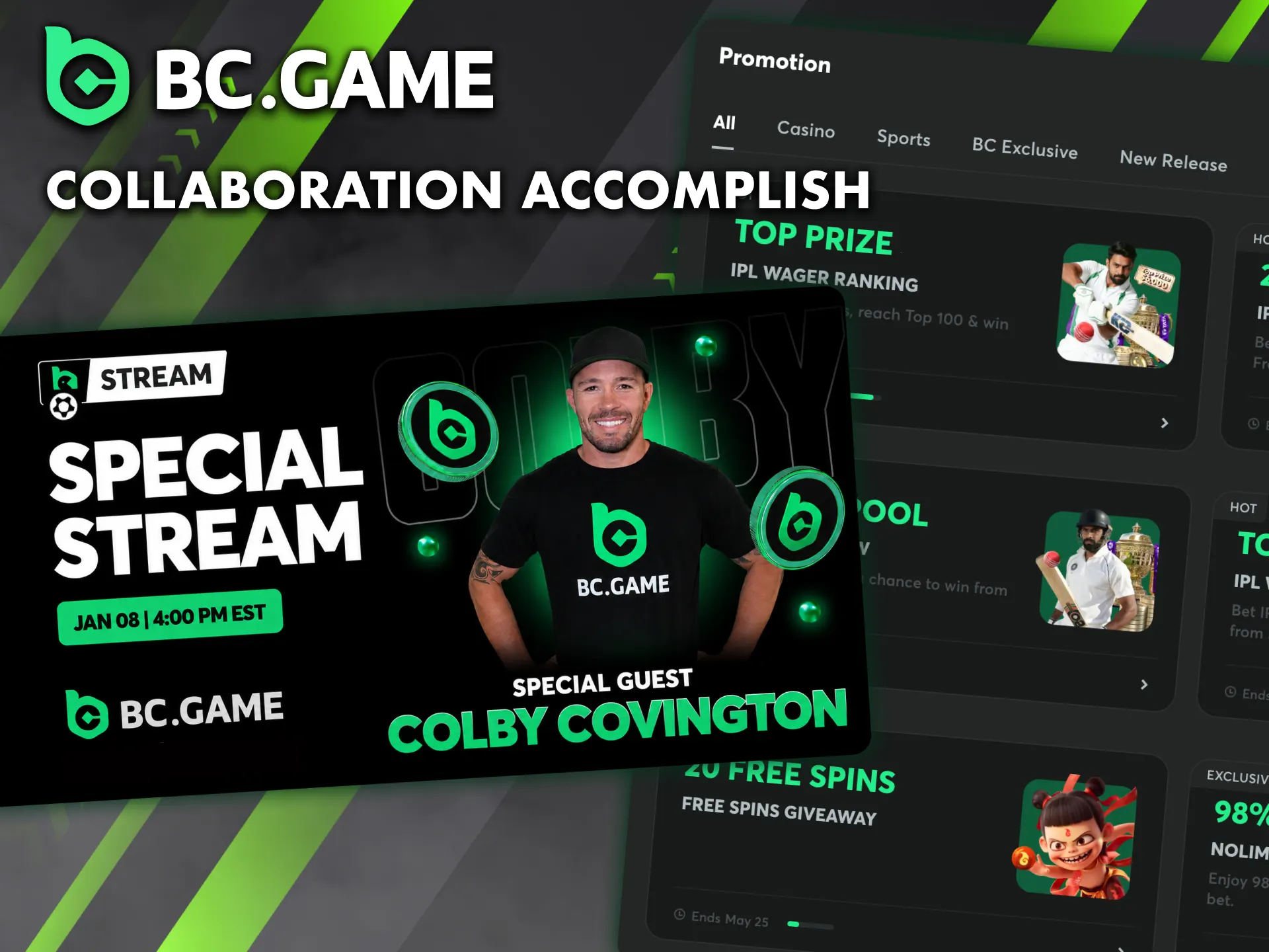 BC Game and UFC bring players exclusive events, offers, and Colby Covington merch raffles.