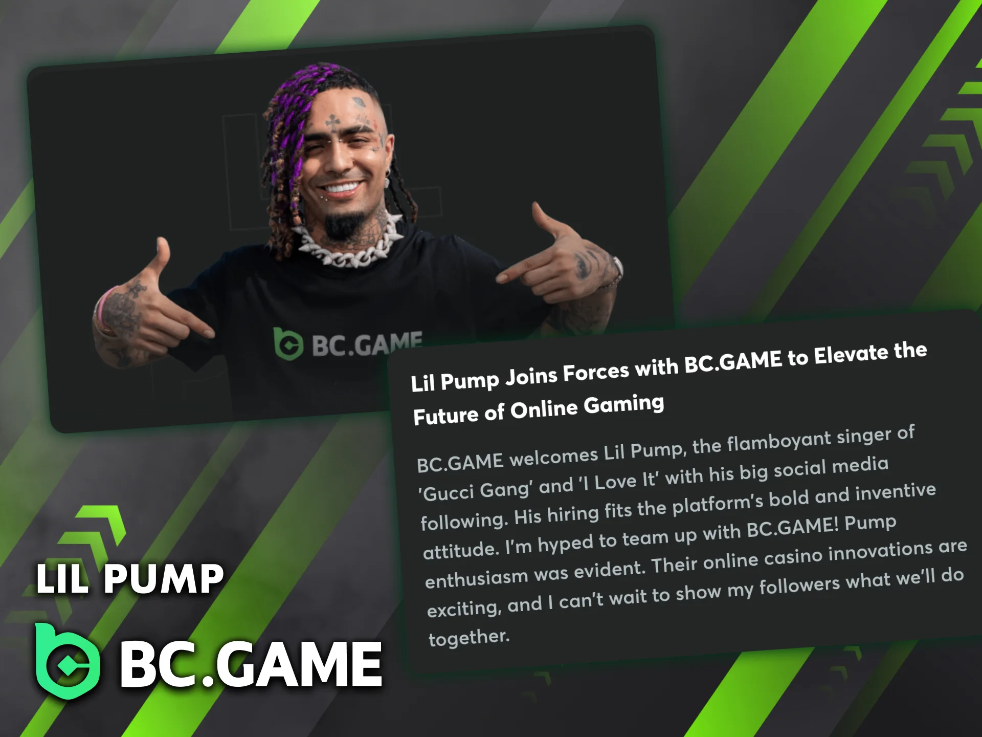 BC Game collaborates with Lil Pump, the Miami-born rapper and global music sensation.